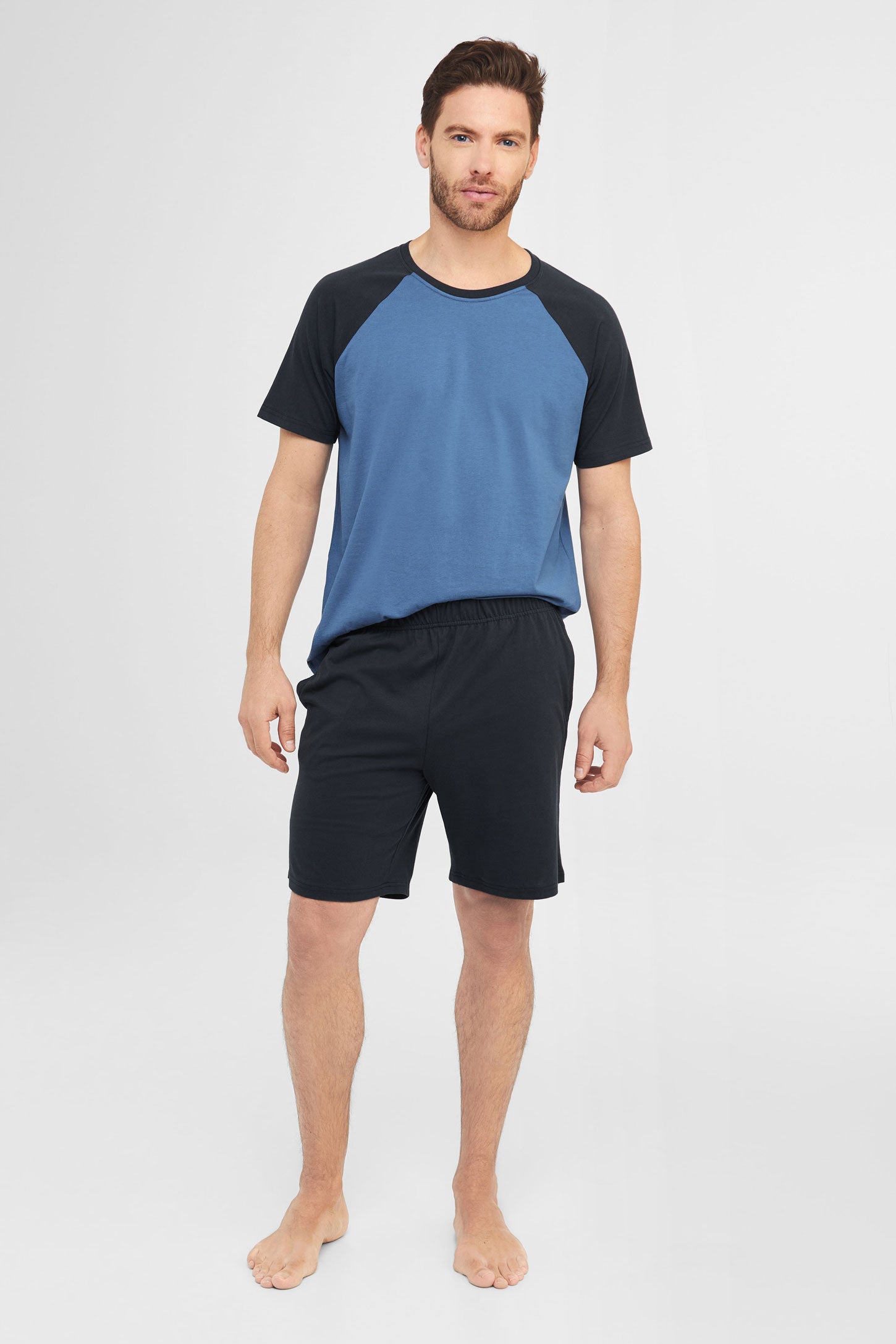 Pyjama 2-pièces t-shirt et short en coton - Homme && MARIN