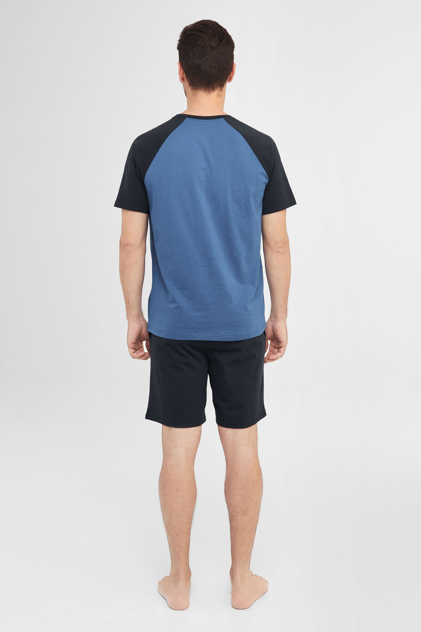 Pyjama 2-pièces t-shirt et short en coton - Homme && MARIN