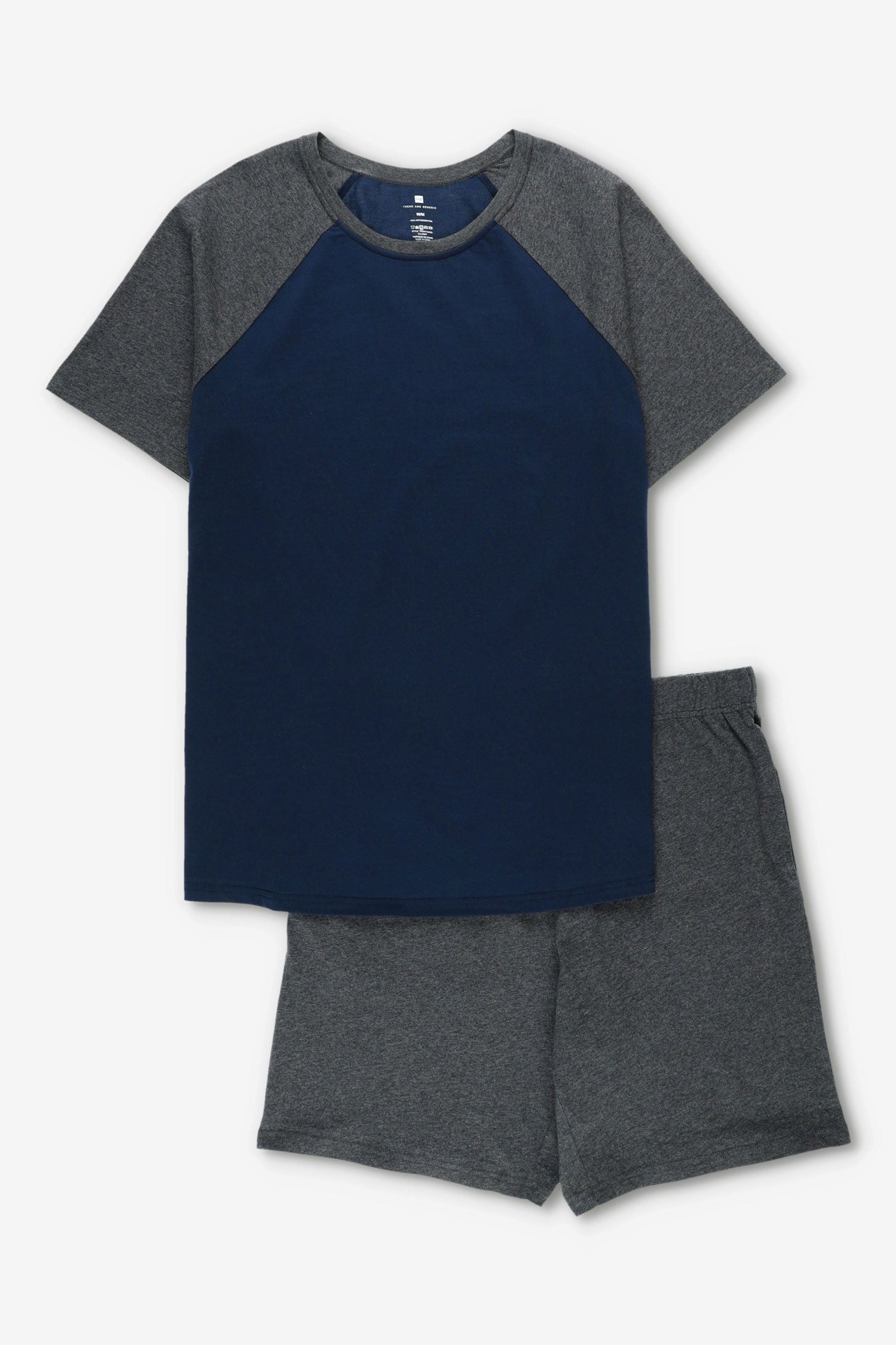 Pyjama 2-pièces t-shirt et short en coton - Homme && CHARBON MIXTE