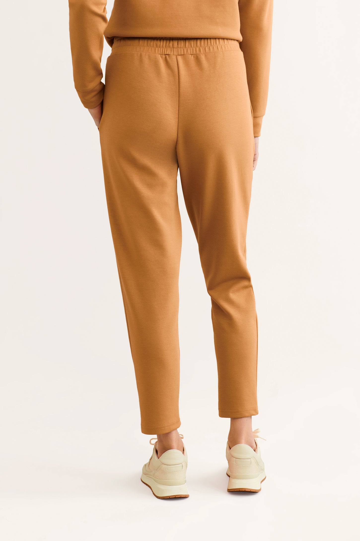 Pantalon jogger taille haute en modal - Femme && BEIGE