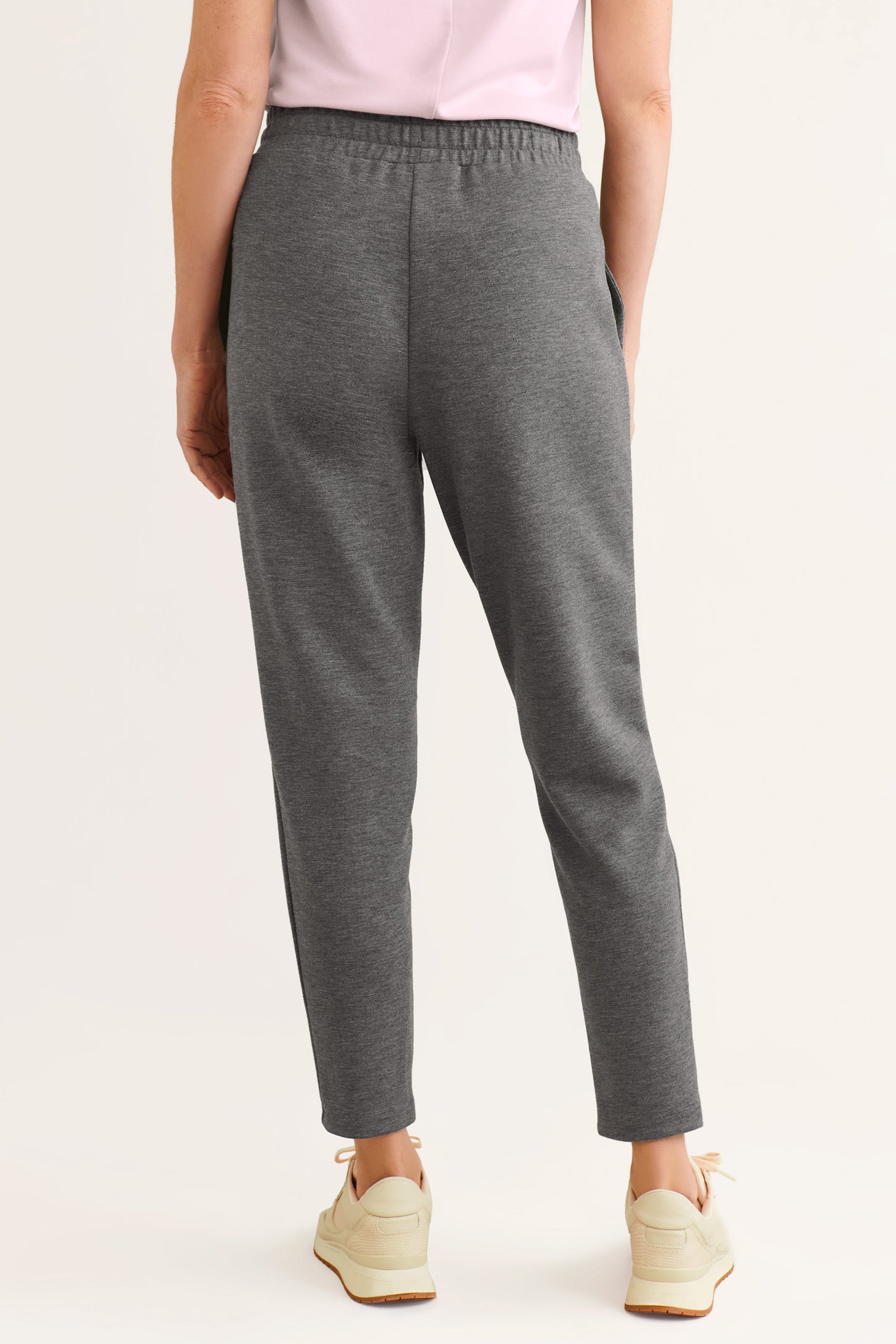 Pantalon jogger taille haute en modal - Femme && GRIS FONCE