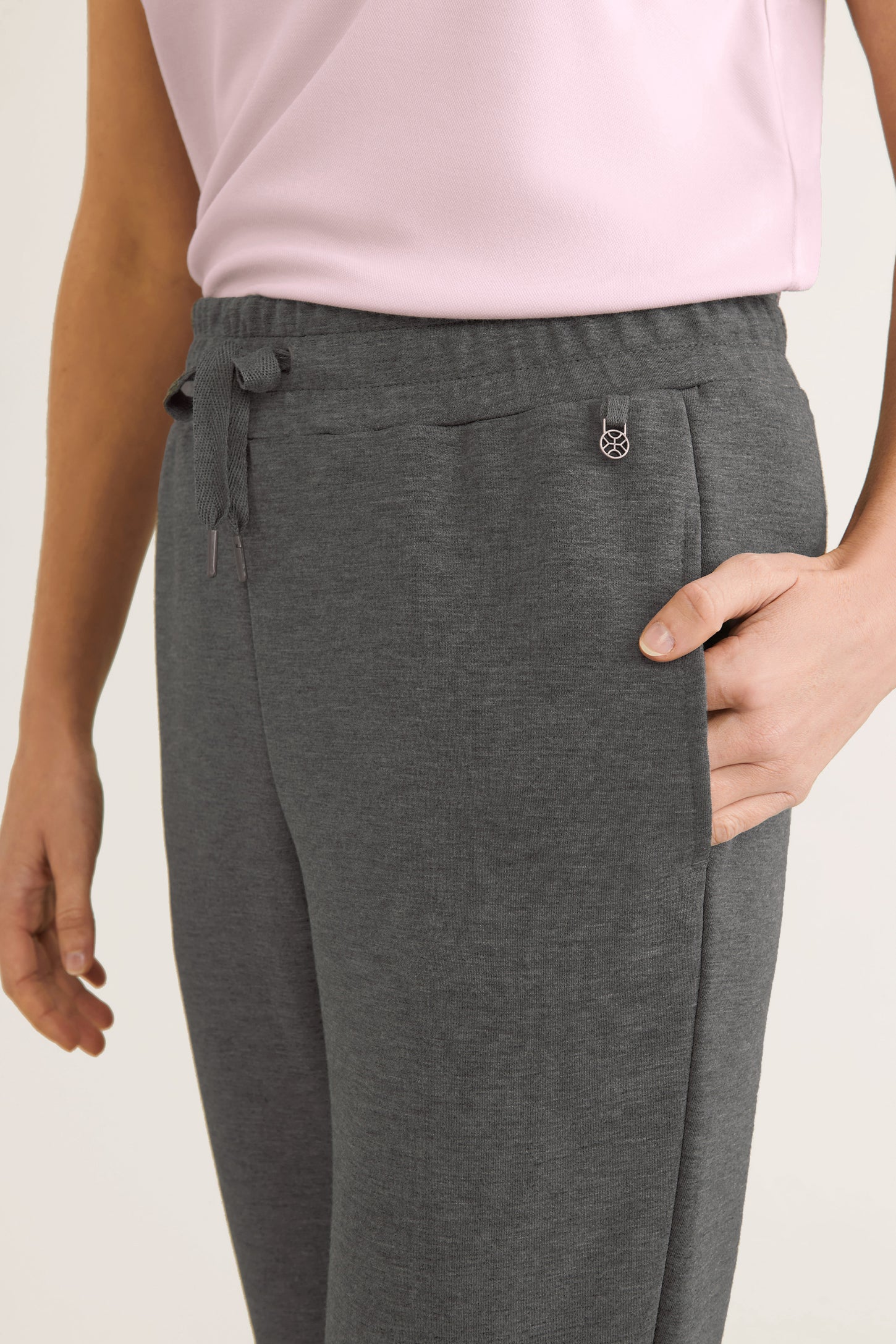 Pantalon jogger taille haute en modal - Femme && GRIS FONCE