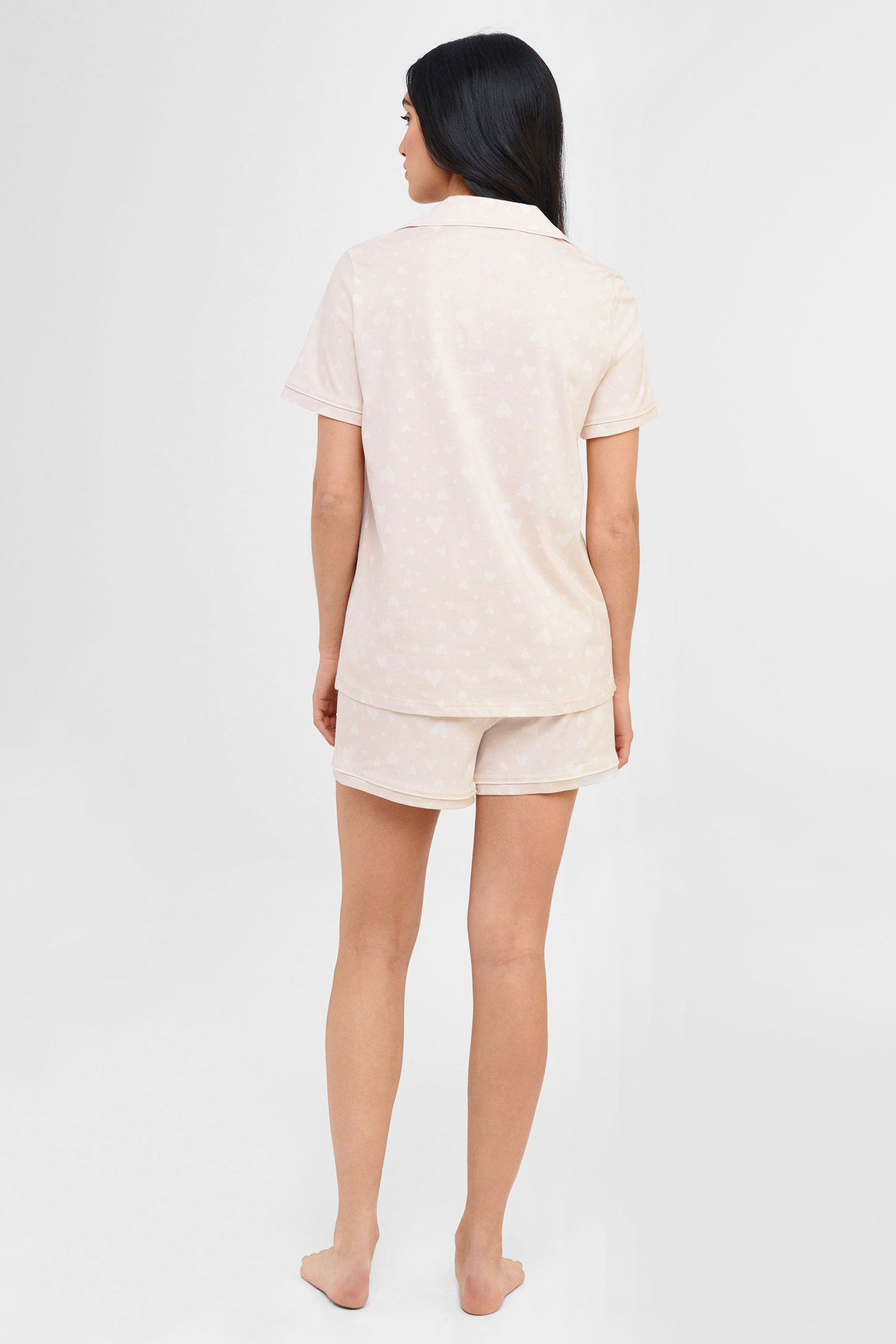 Pyjama 2-pièces chemise et short coton - Femme && COEUR