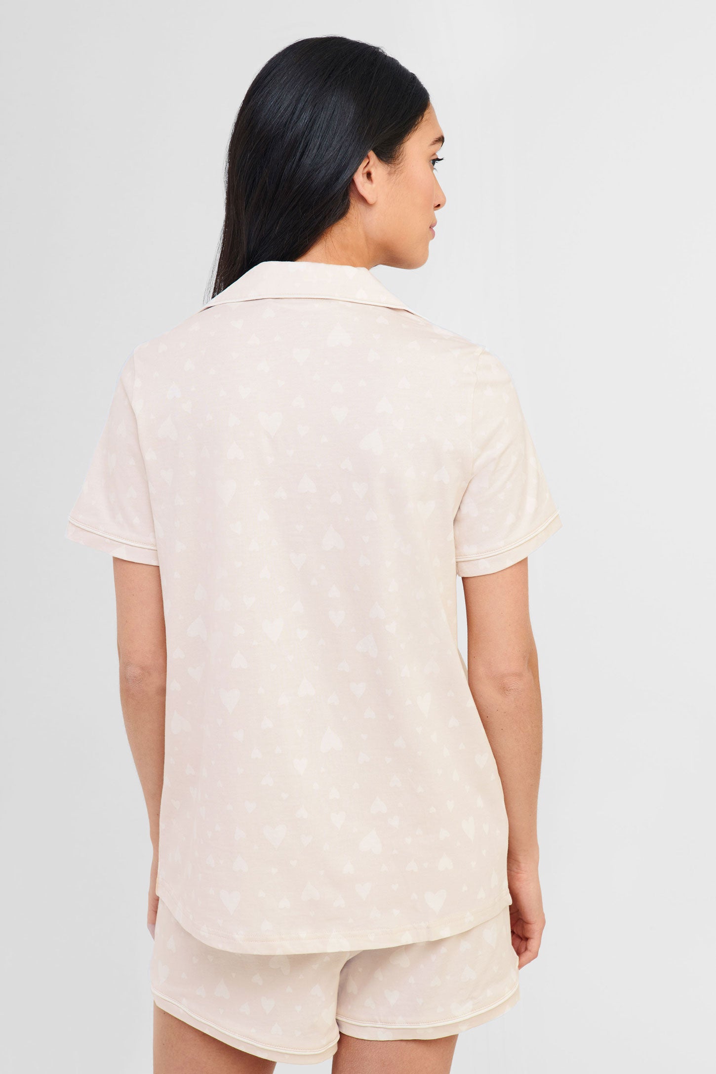 Pyjama 2-pièces chemise et short coton - Femme && COEUR