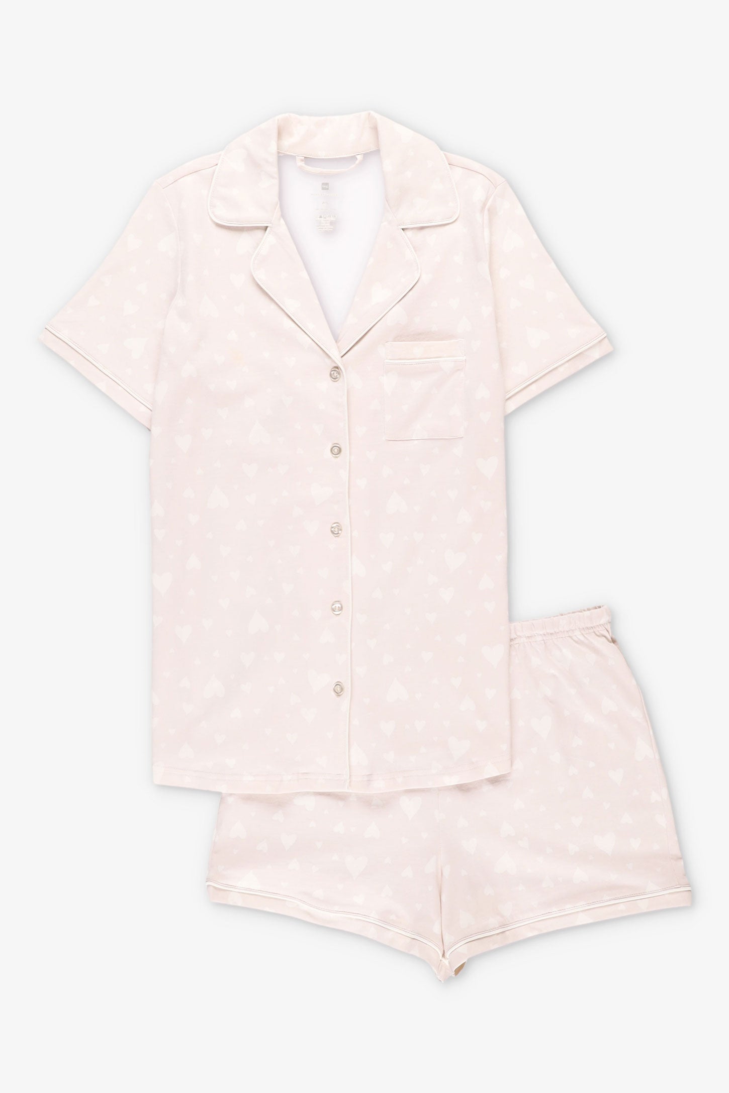 Pyjama 2-pièces chemise et short coton - Femme && COEUR
