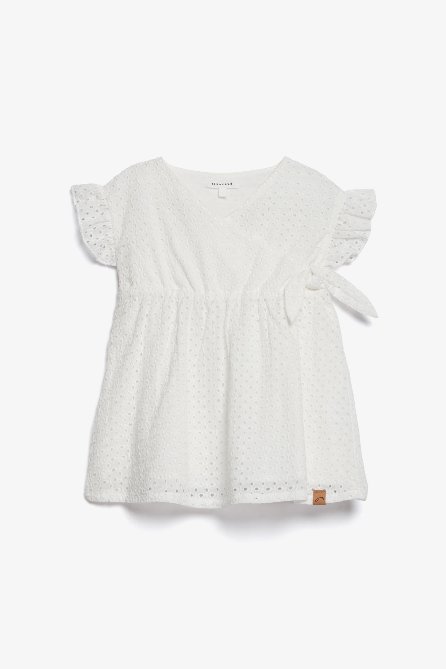 Robe cache-coeur avec broderies anglaises - Bébé fille && BLANC