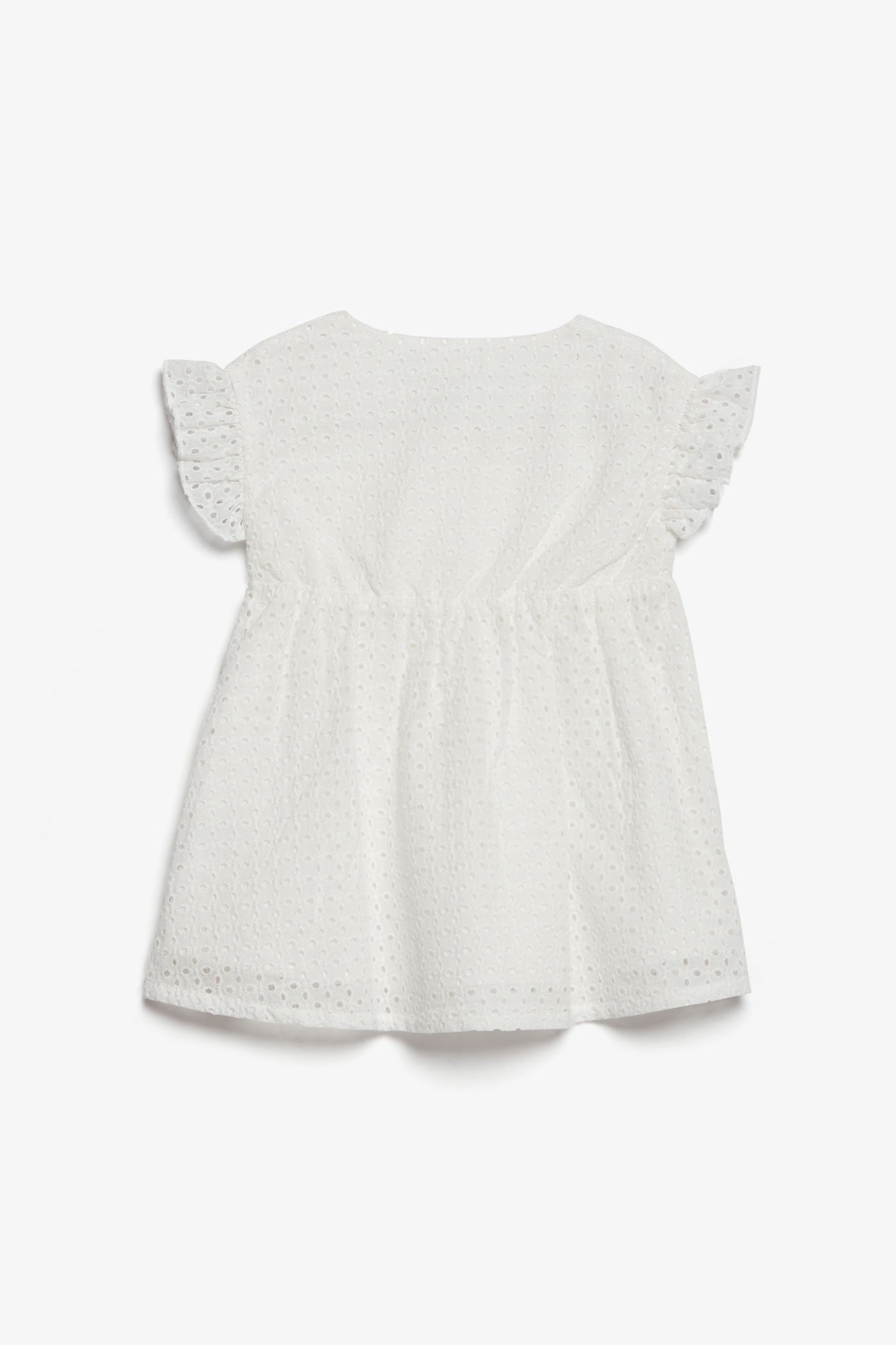 Robe cache-coeur avec broderies anglaises - Bébé fille && BLANC