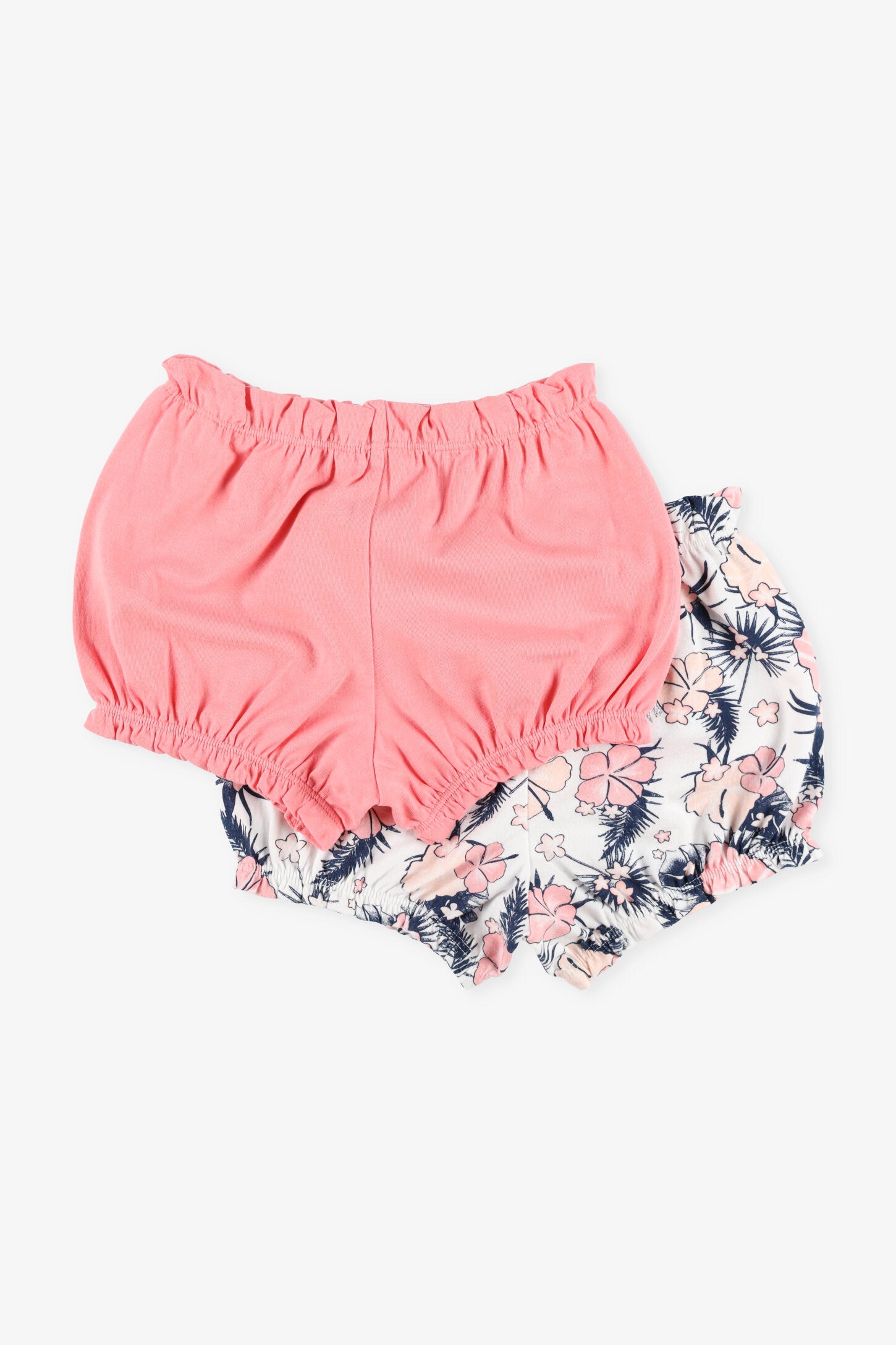 Prix pop, Lot de 2 shorts ballon en coton - Bébé fille && BLANC MULTI