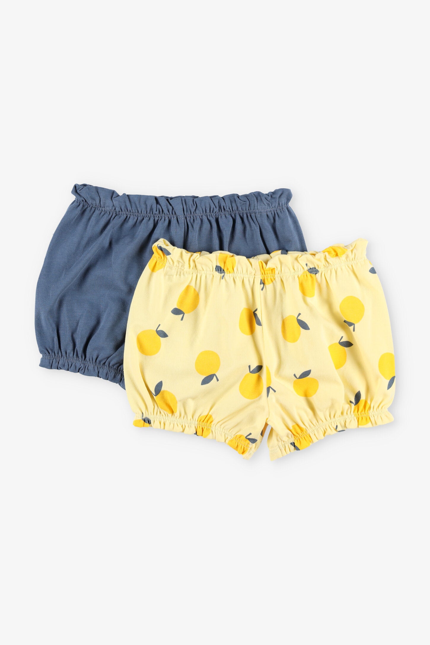 Prix pop, Lot de 2 shorts ballon en coton - Bébé fille && JAUNE/MULTI