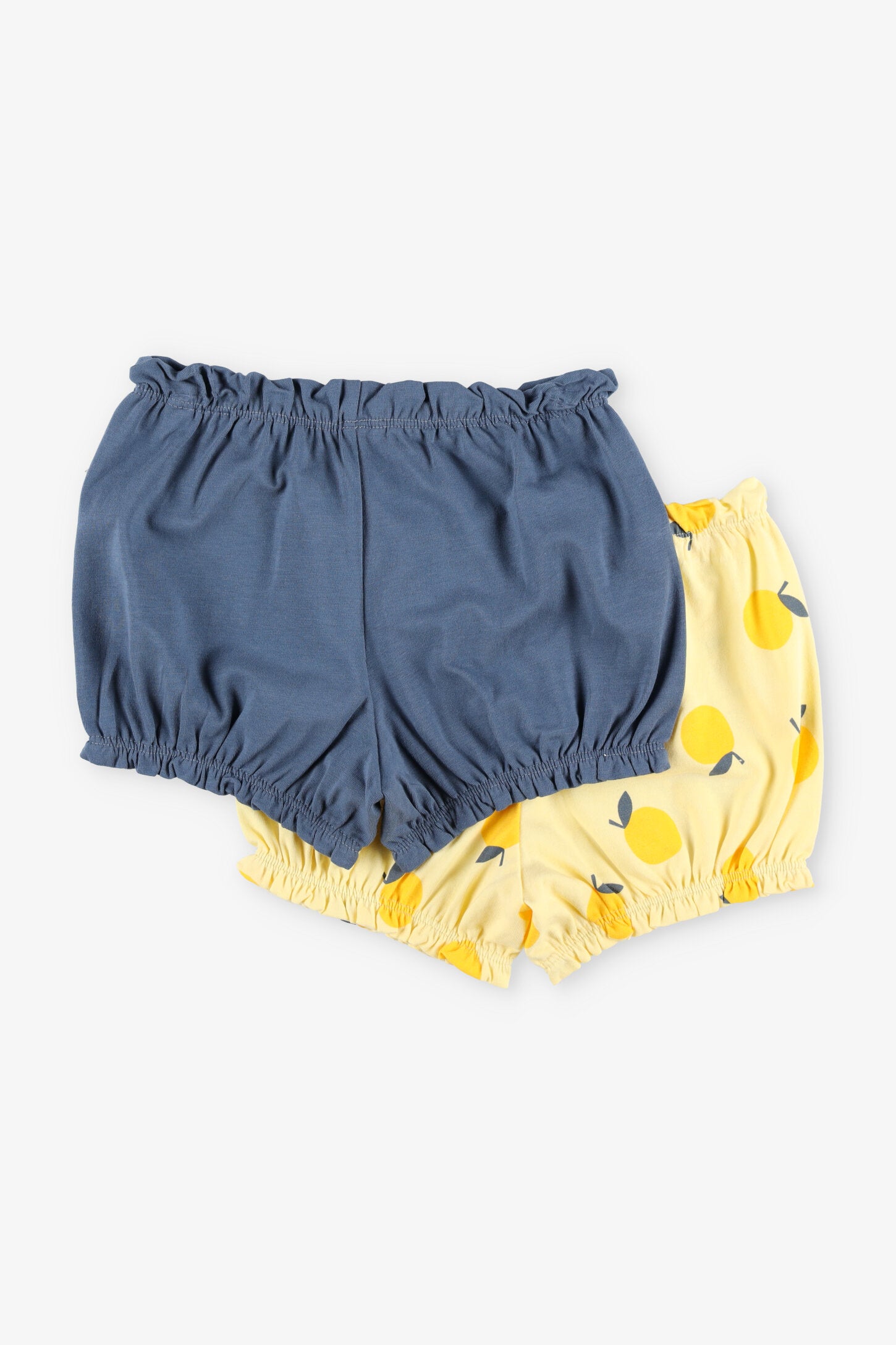 Prix pop, Lot de 2 shorts ballon en coton - Bébé fille && JAUNE/MULTI