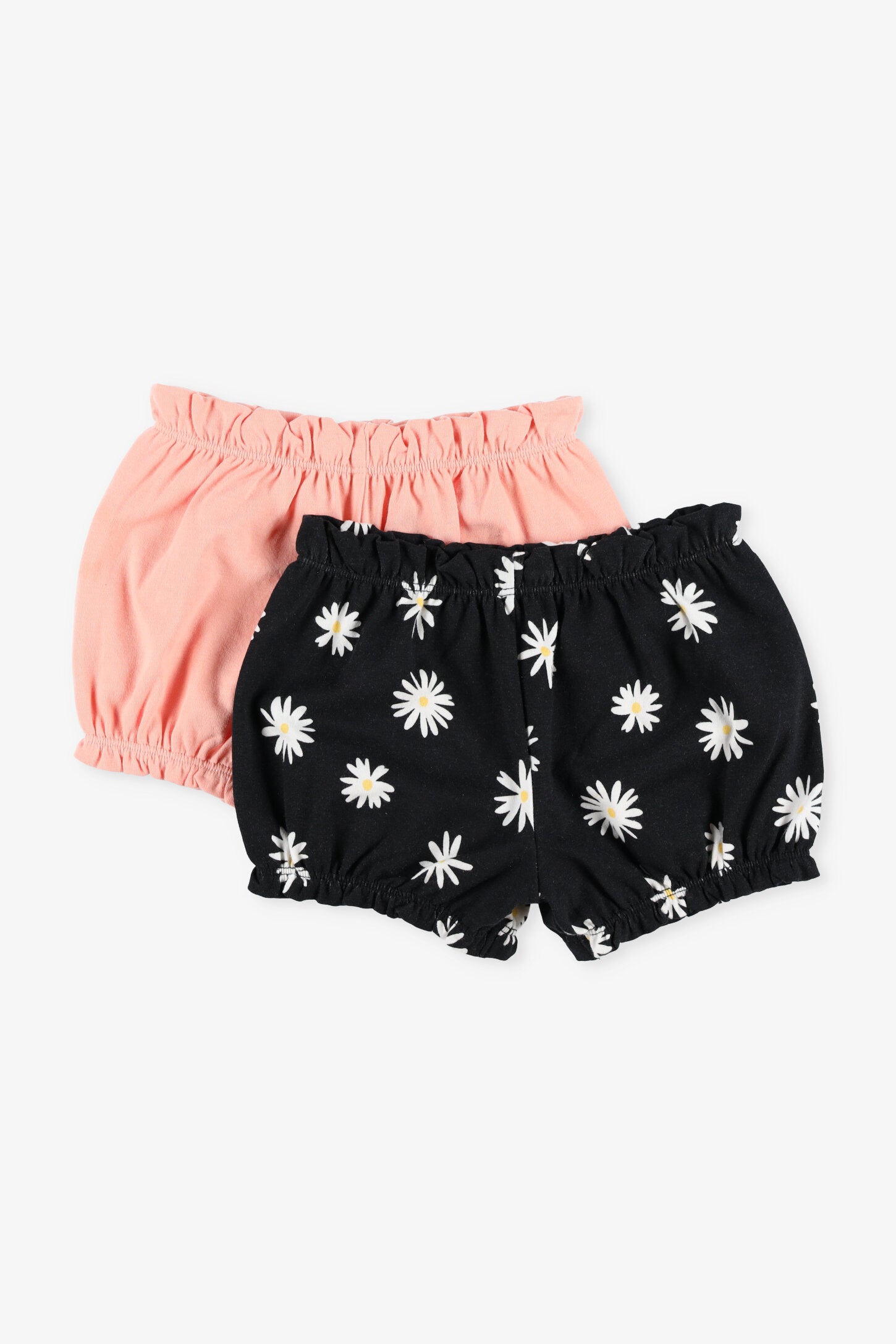 Prix pop, Lot de 2 shorts ballon en coton - Bébé fille && NOIR/MULTI