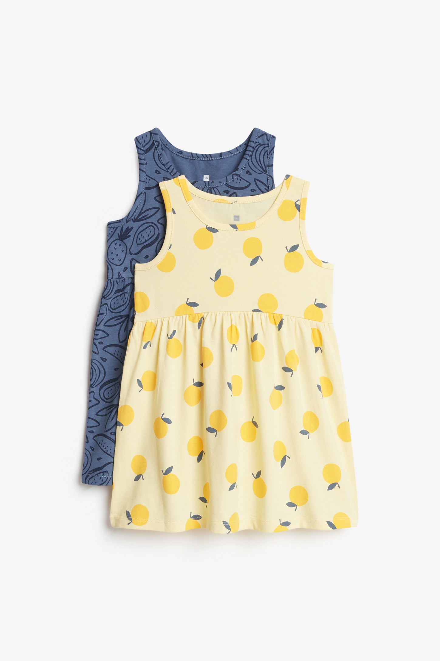 Prix pop, Lot de 2 robes en coton, 2T-3T - Bébé fille && JAUNE/MULTI