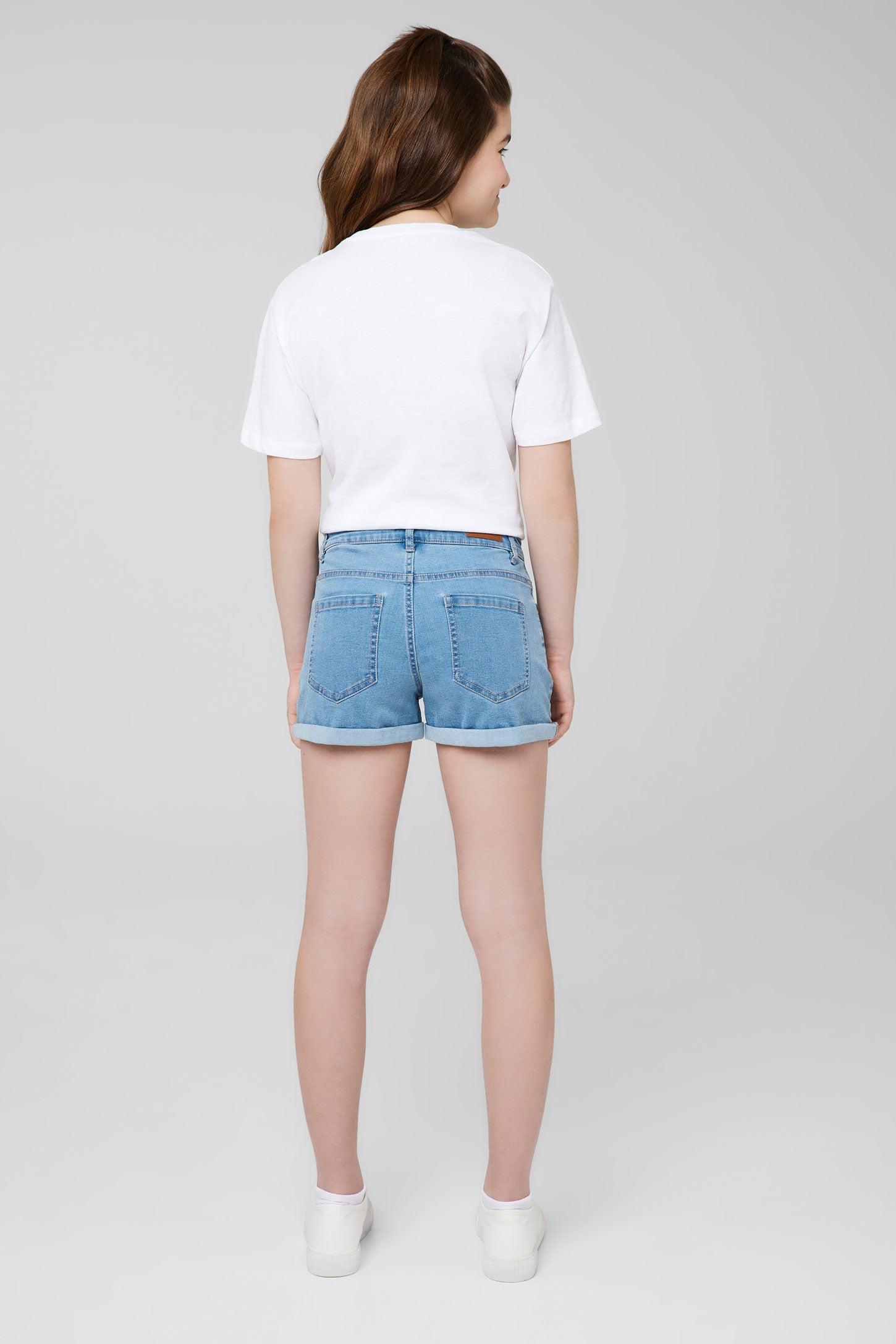 Short 5 poches en jeans - Ado fille && BLEU CLAIR