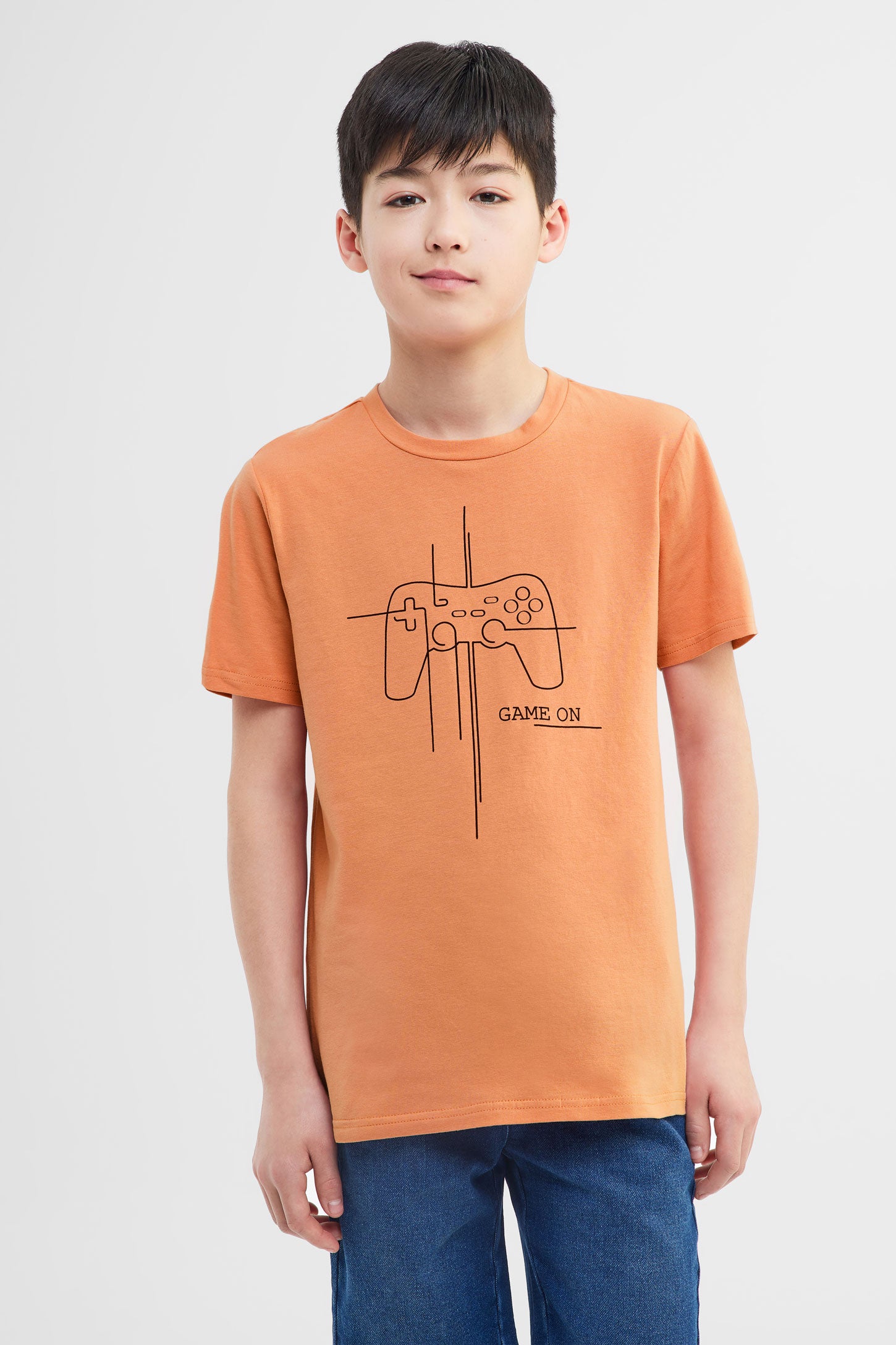 Prix pop, Lot de 2 t-shirts en coton - Ado garçon && ORANGE