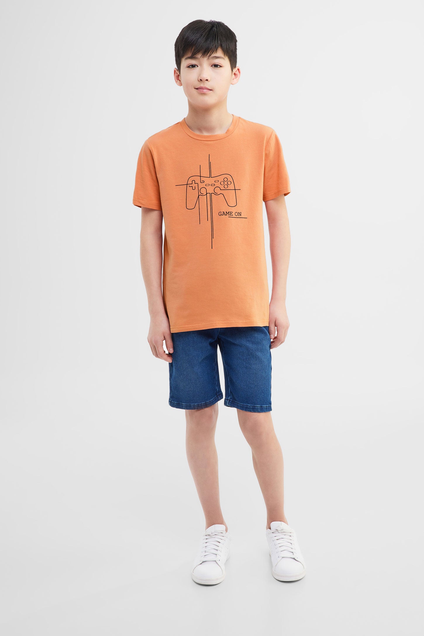 Prix pop, Lot de 2 t-shirts en coton - Ado garçon && ORANGE