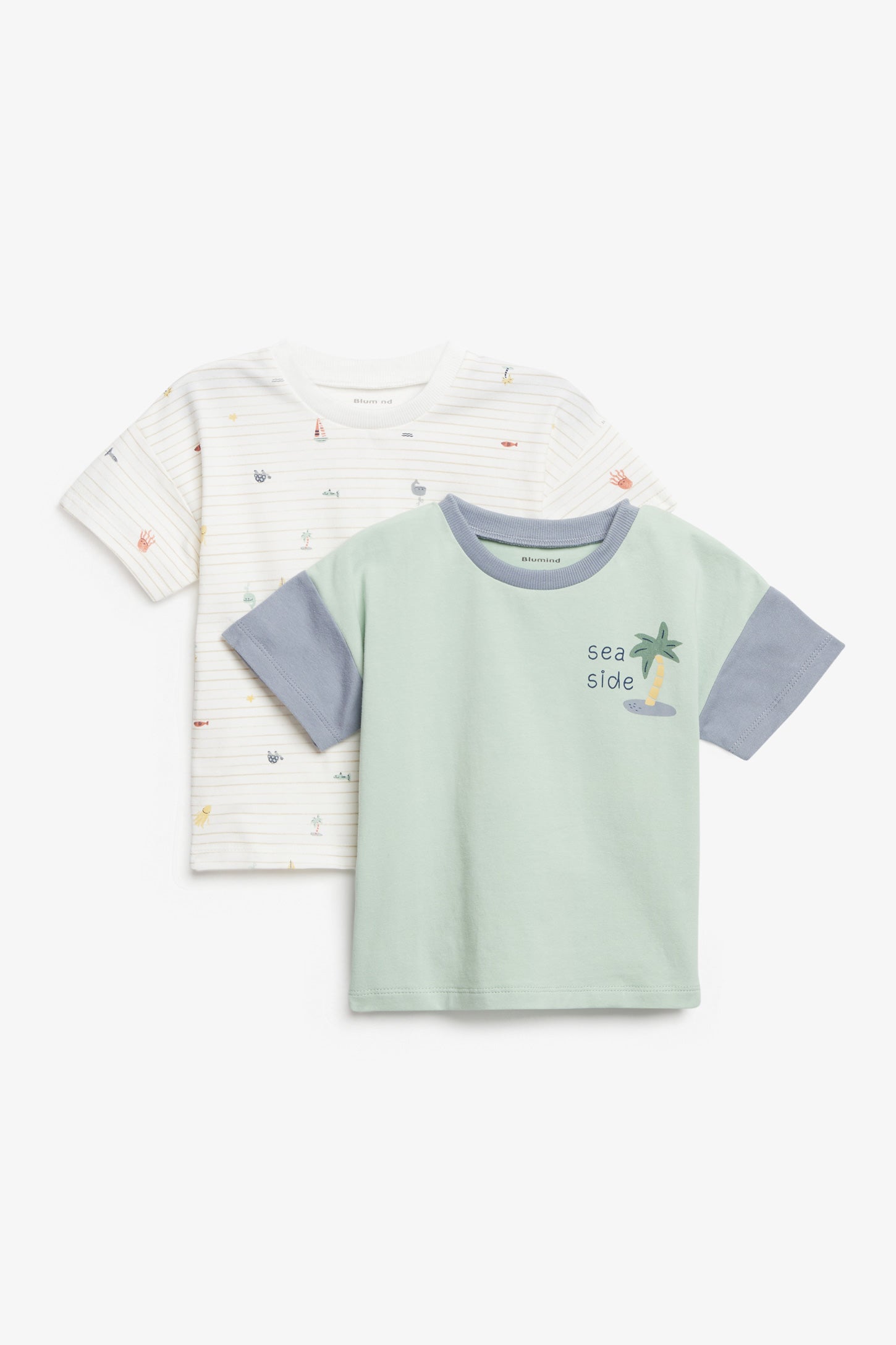 Lot de 2 t-shirts manches courtes en coton - Bébé garçon && VERT