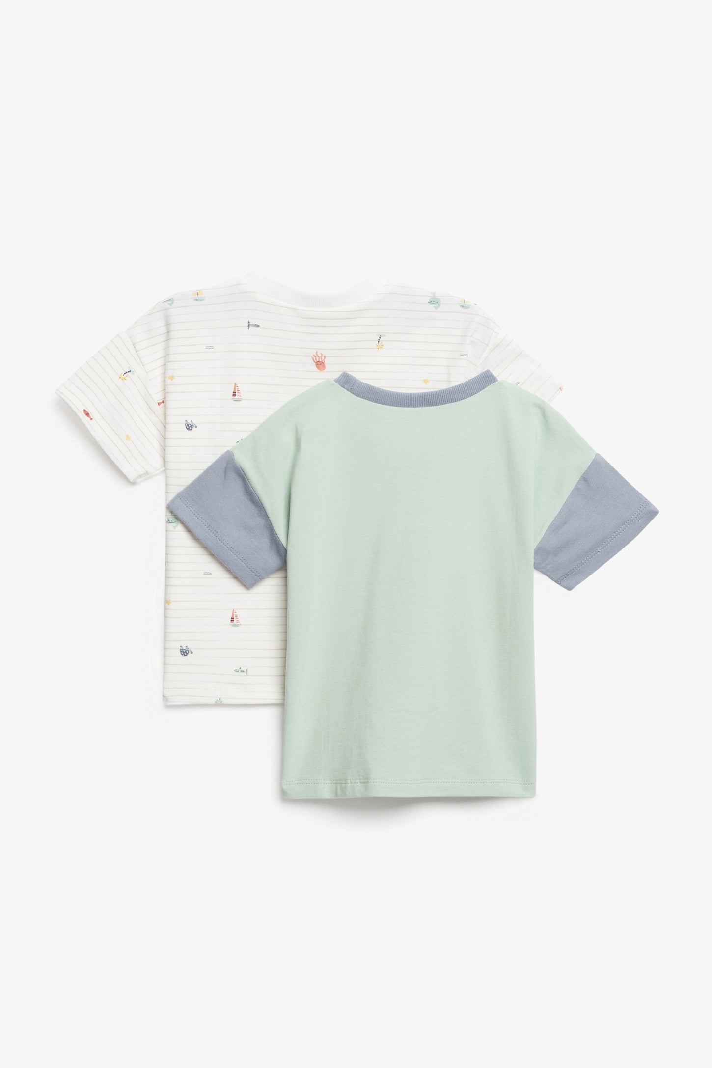 Lot de 2 t-shirts manches courtes en coton - Bébé garçon && VERT