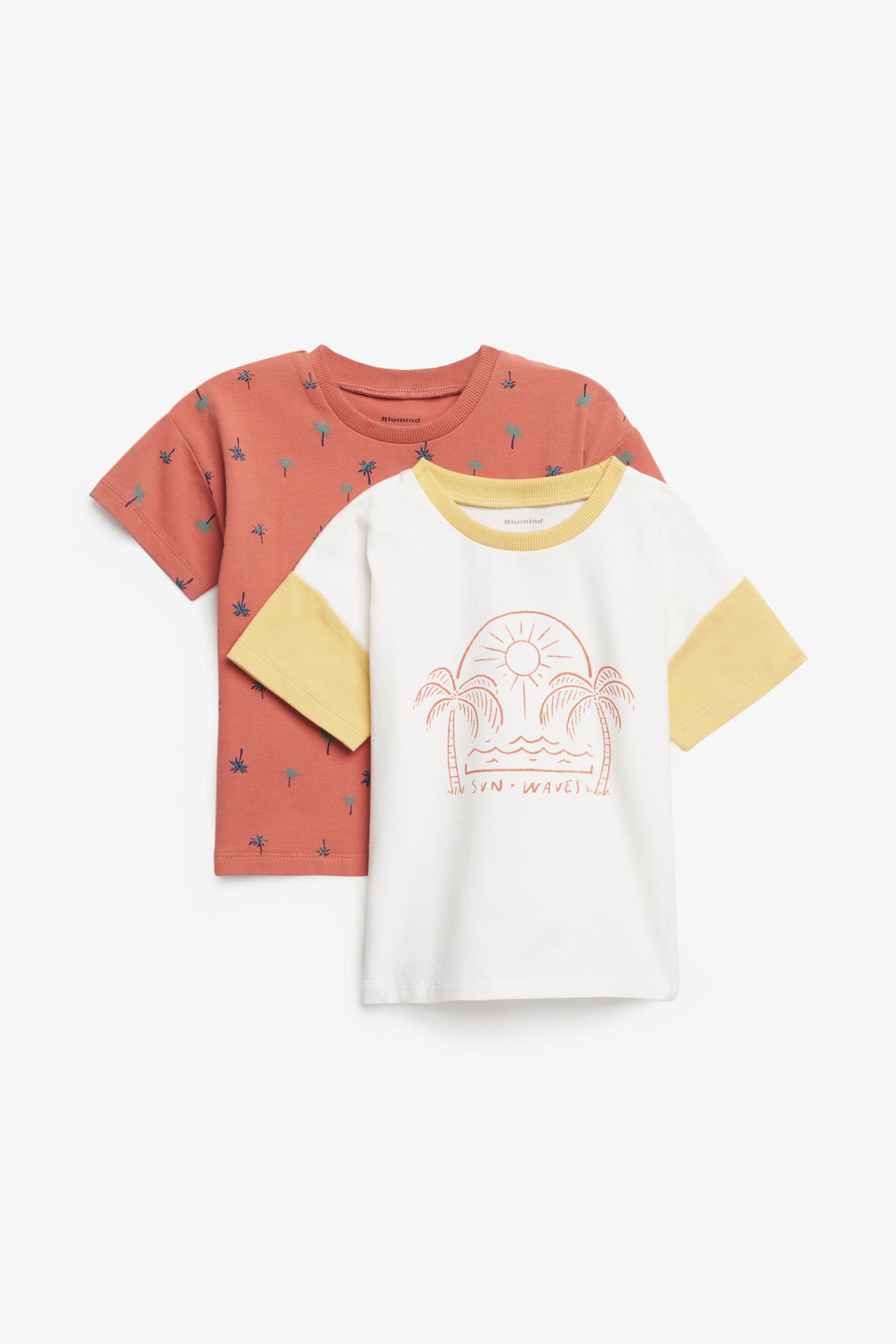 Lot de 2 t-shirts manches courtes en coton - Bébé garçon && BLANC CASSÉ