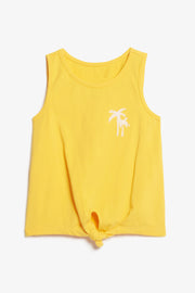 Camisole nouée au-devant en coton, 2/20$ - Enfant fille && JAUNE