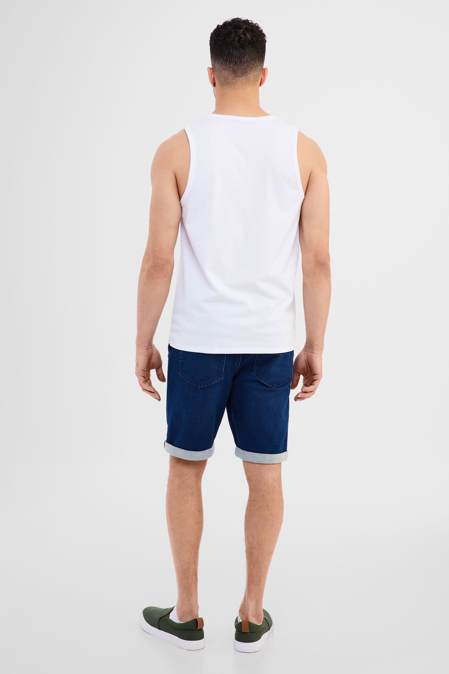 Camisole à poche en coton - Homme && BLANC