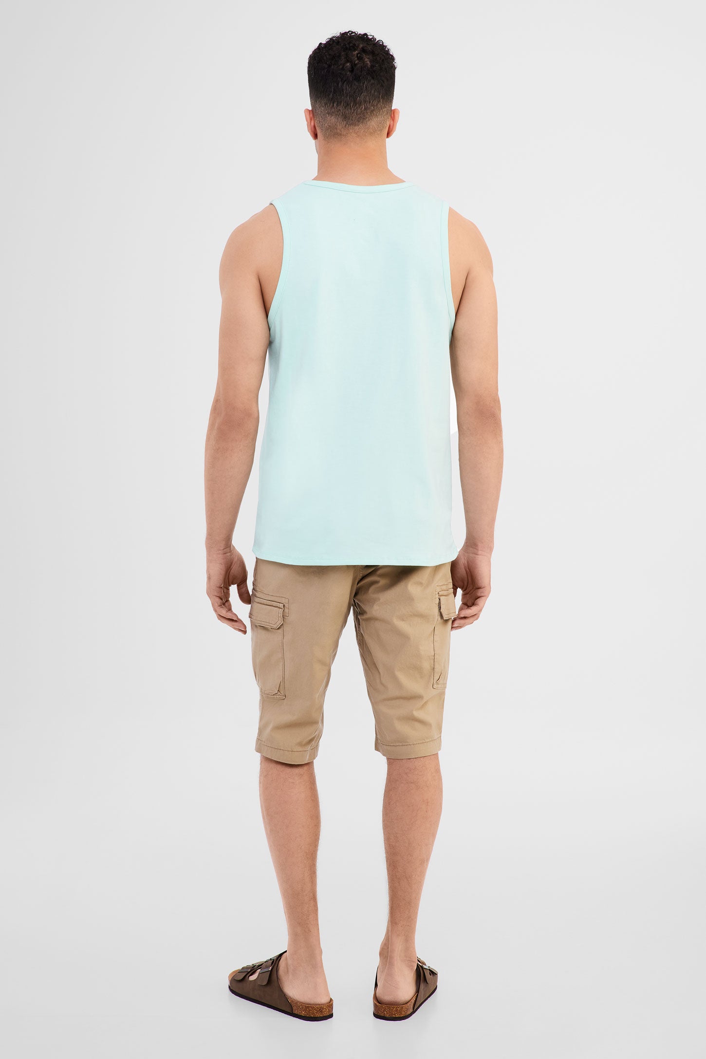 Camisole à poche en coton - Homme && TURQUOISE