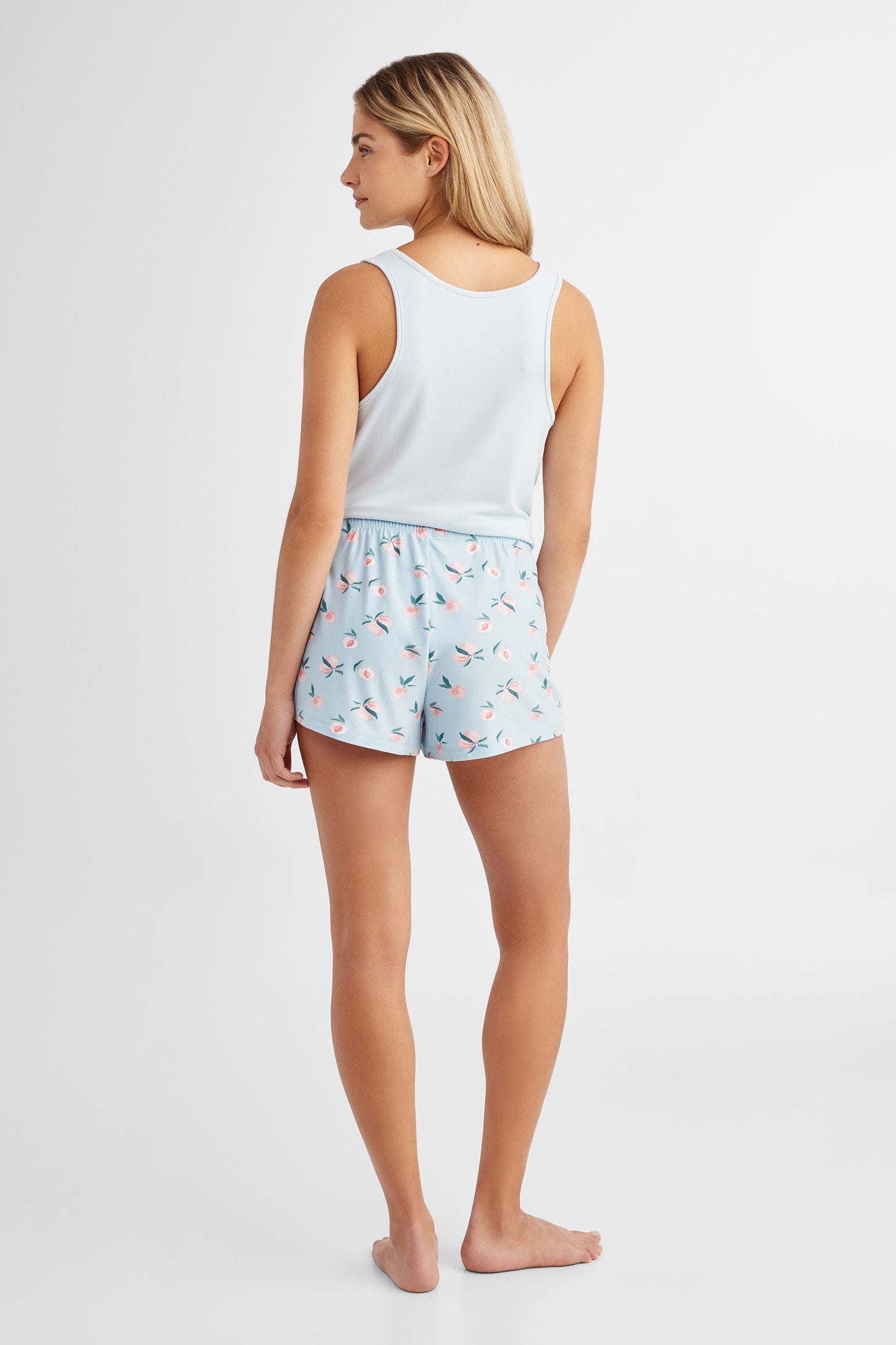 Short pyjama taille élastique - Femme && BLEU MULTI