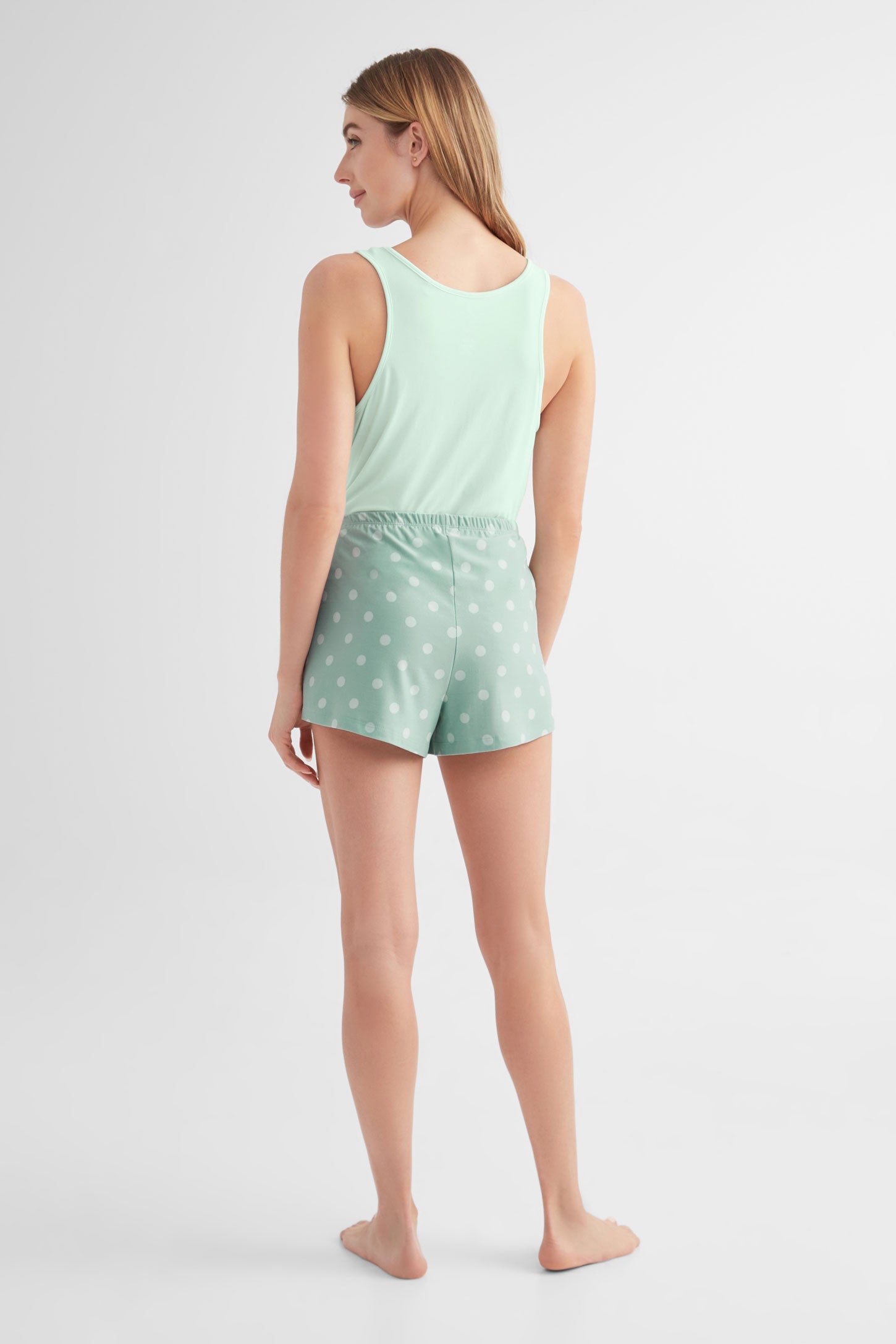 Short pyjama taille élastique - Femme && TURQUOISE/MULTI
