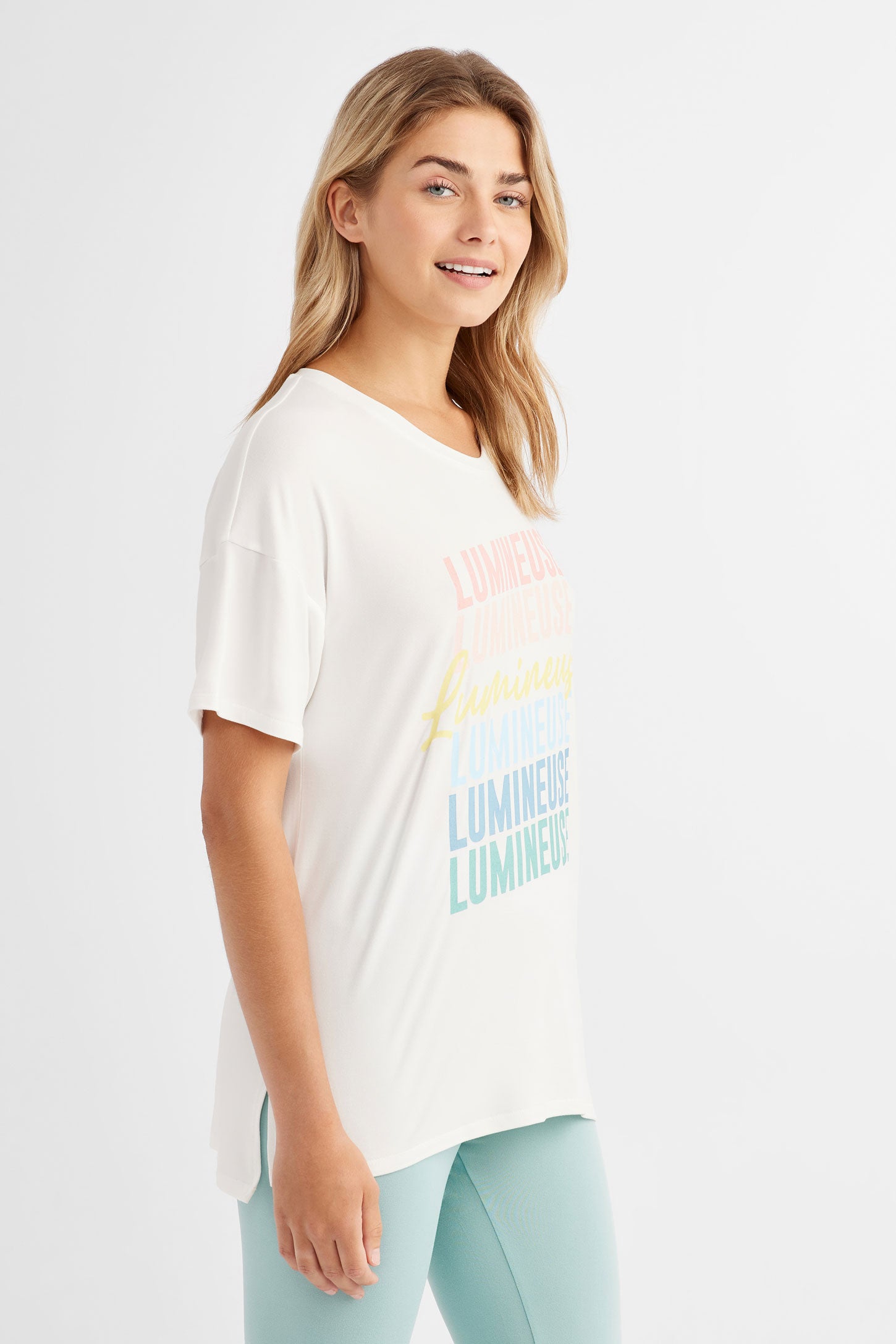 T-shirt pyjama ample - Femme && BLANC