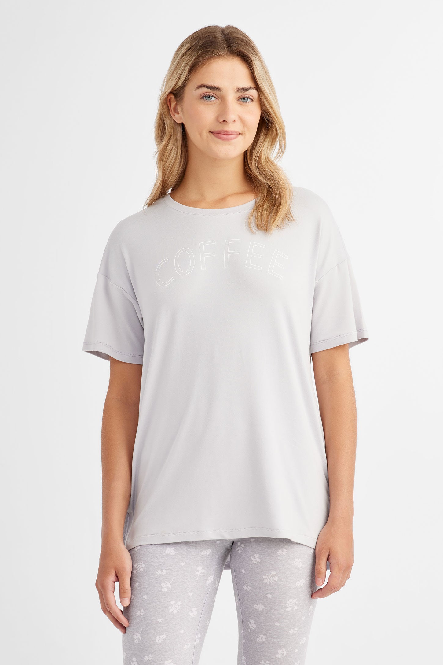 T-shirt pyjama ample - Femme && GRIS