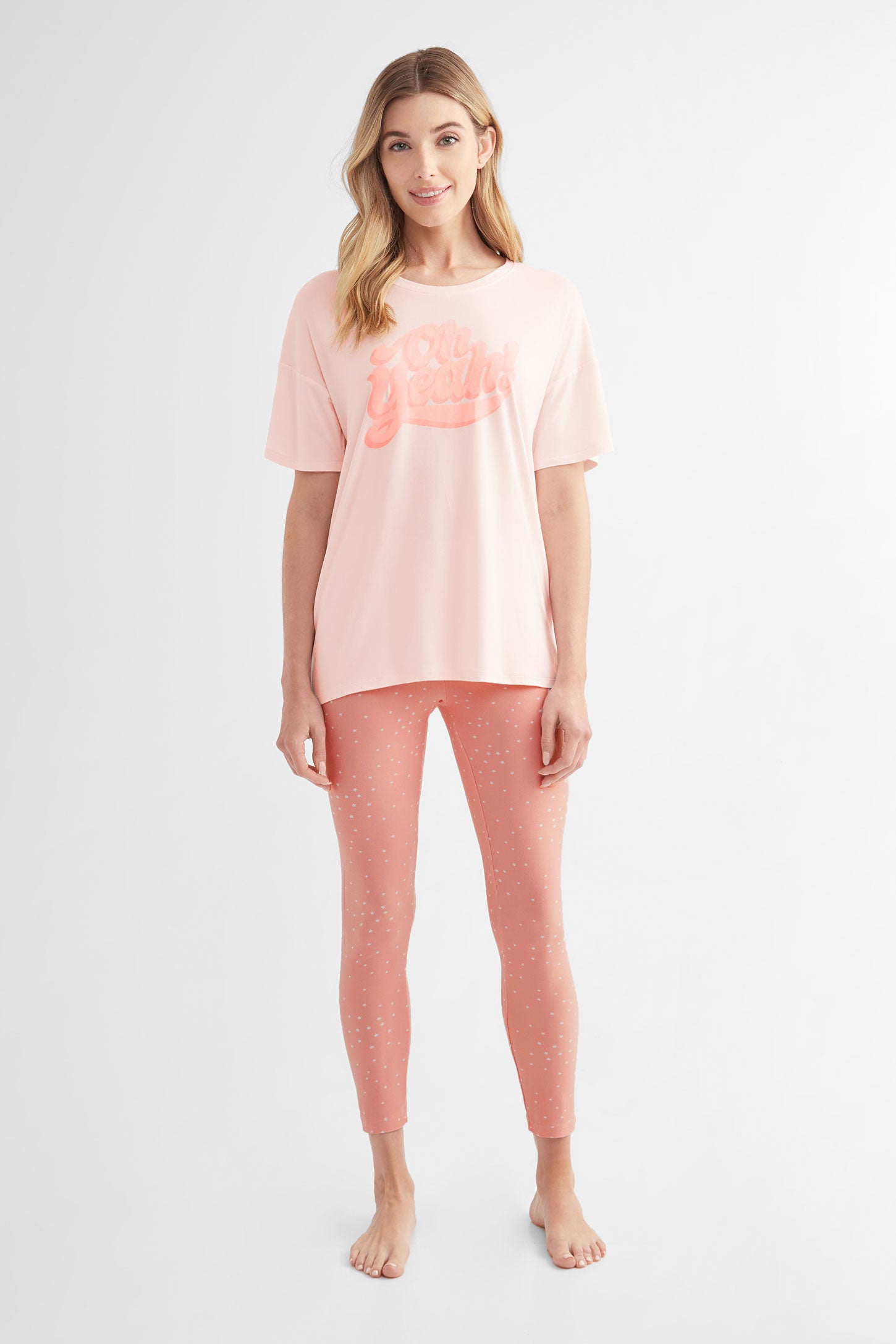 T-shirt pyjama ample - Femme && ROSE PALE