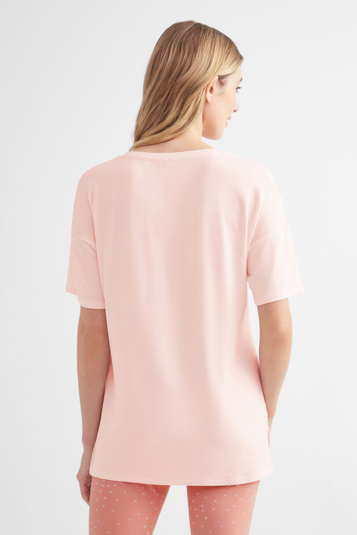 T-shirt pyjama ample - Femme && ROSE PALE