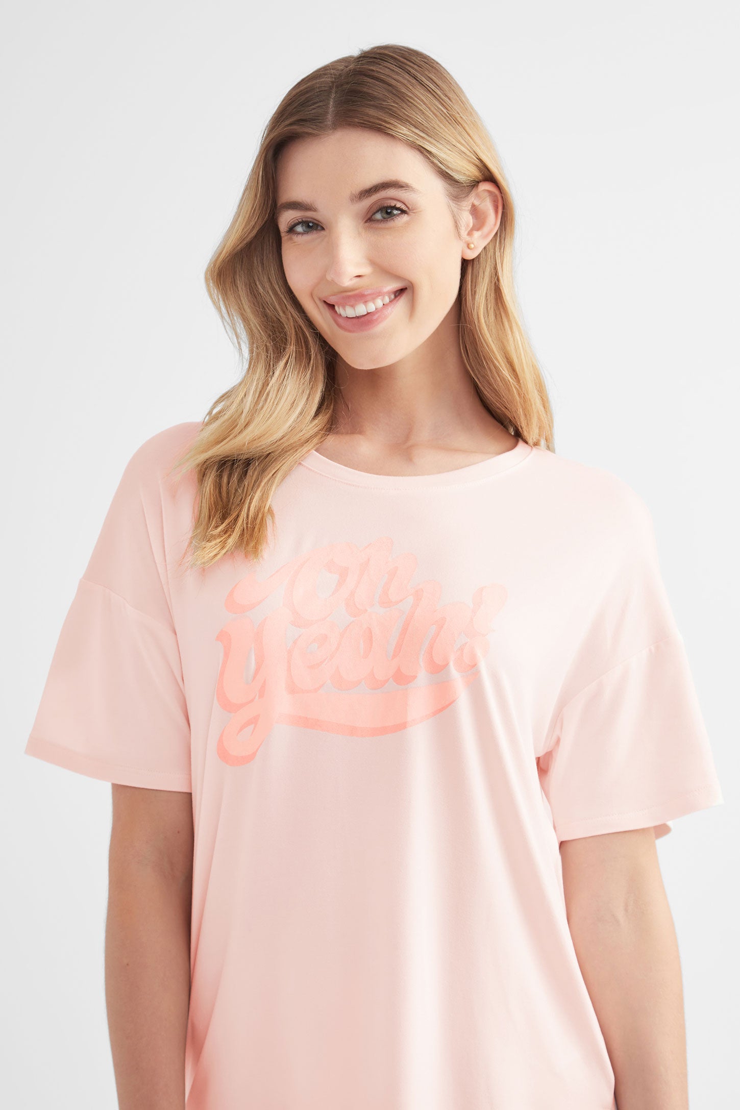 T-shirt pyjama ample - Femme && ROSE PALE