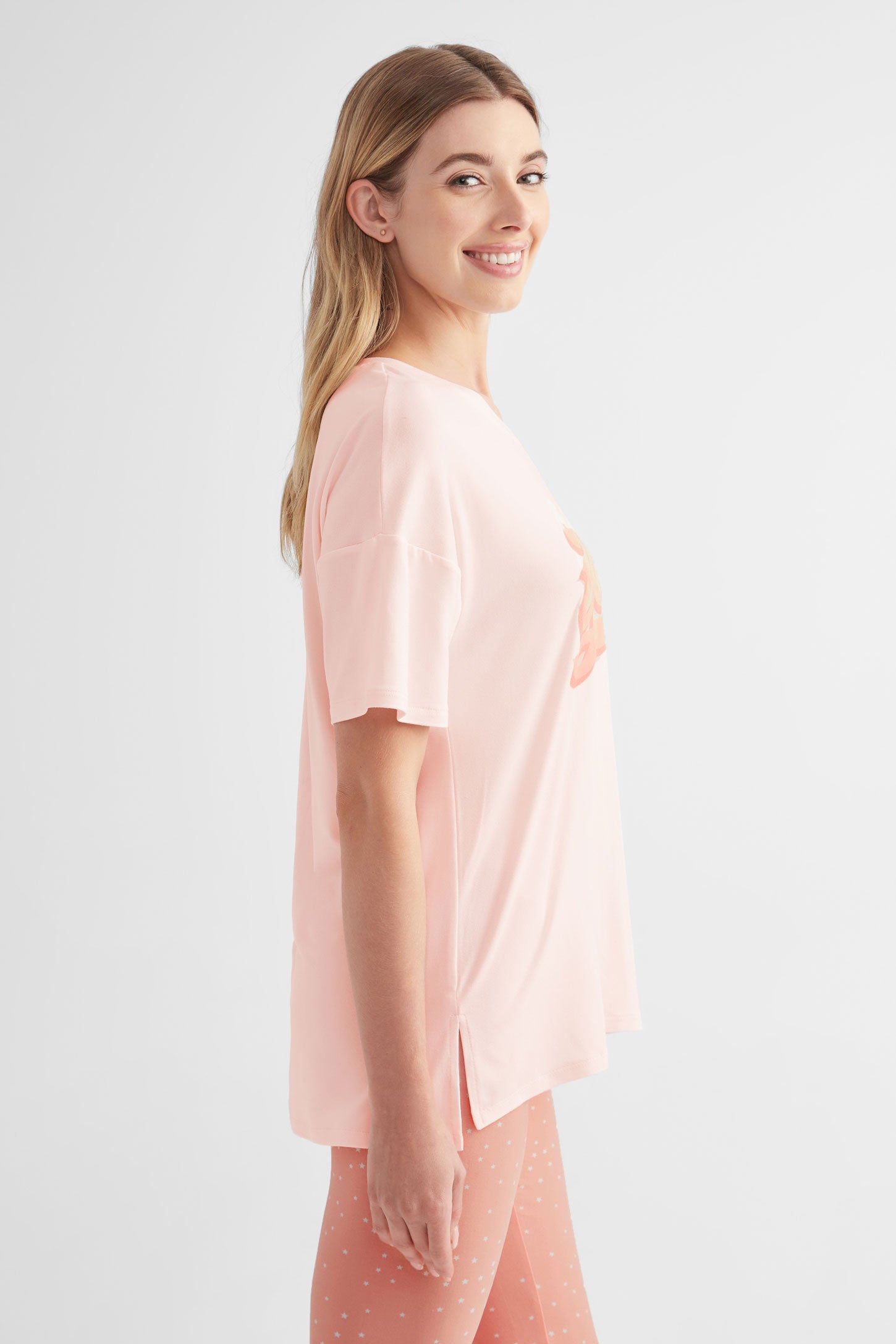 T-shirt pyjama ample - Femme && ROSE PALE