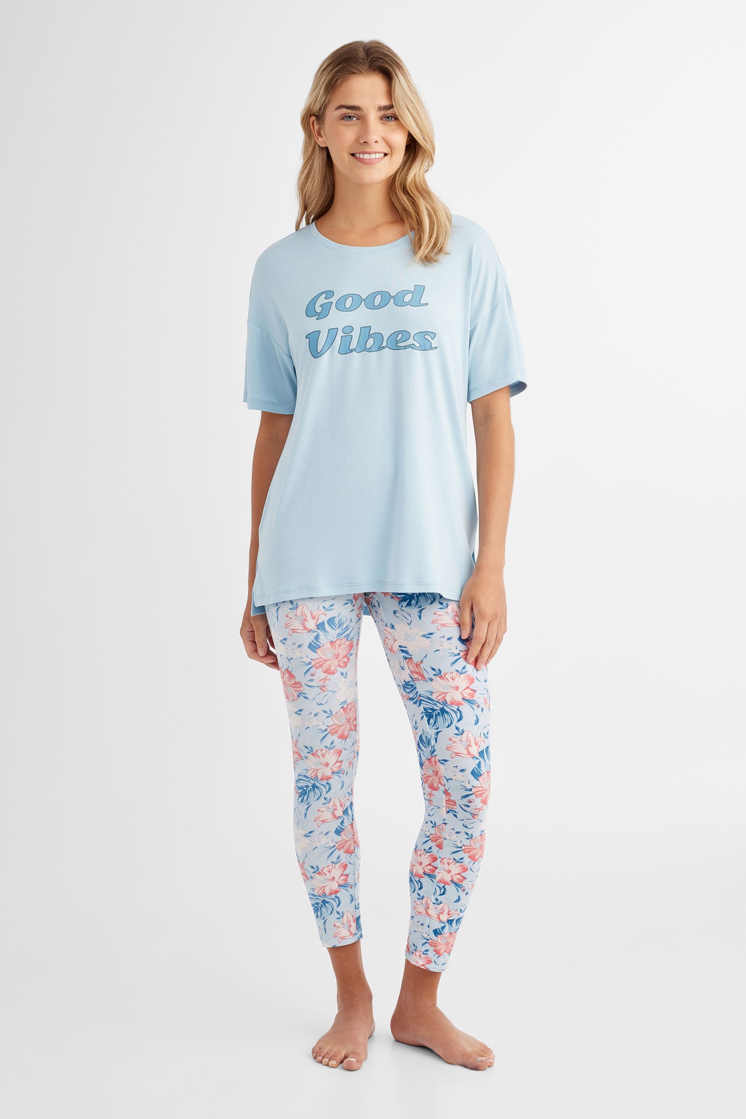 T-shirt pyjama ample - Femme && BLEU ACIER