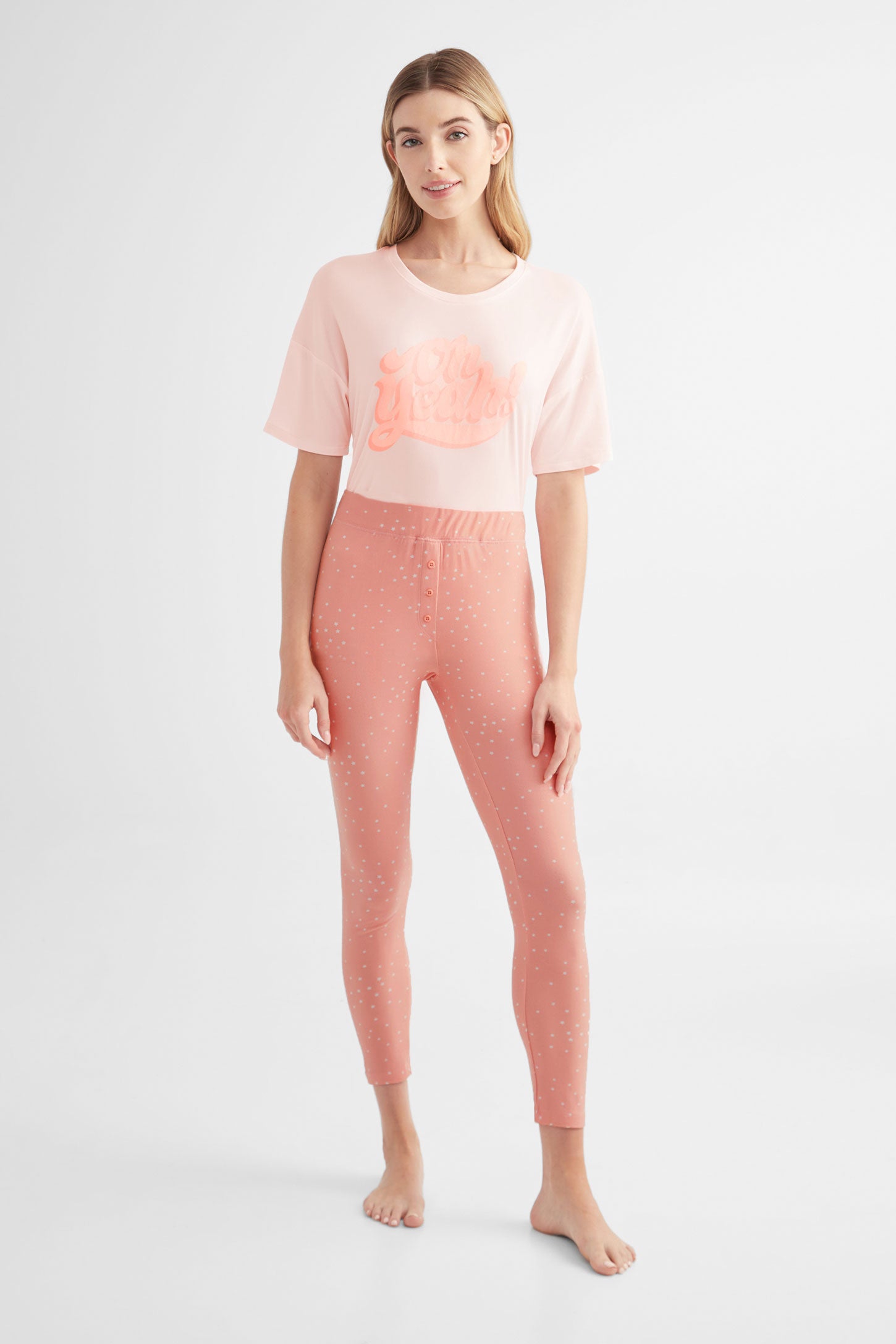 Legging pyjama - Femme && VIEUX ROSE