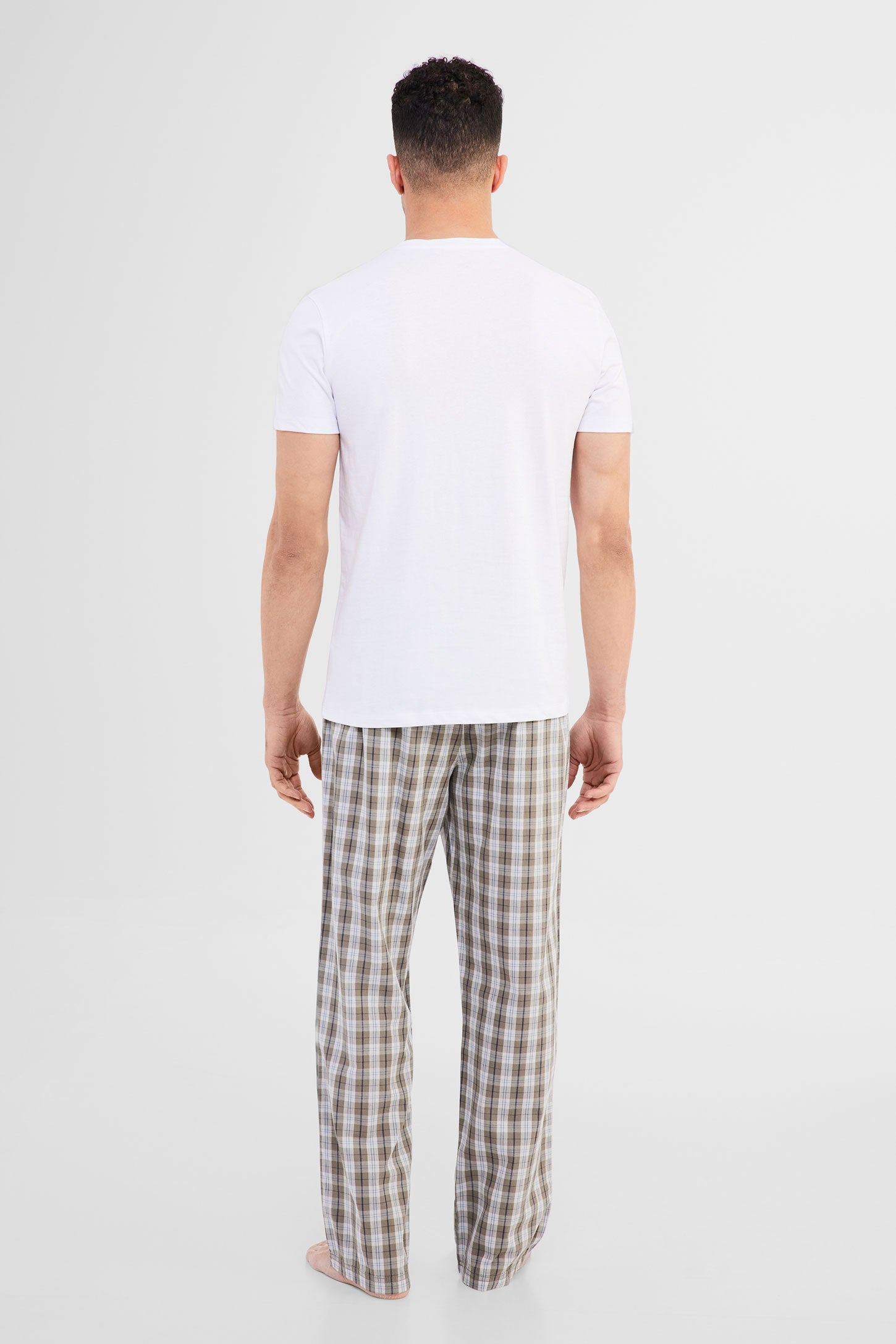 T-shirt Henley pyjama en coton - Homme && BLANC