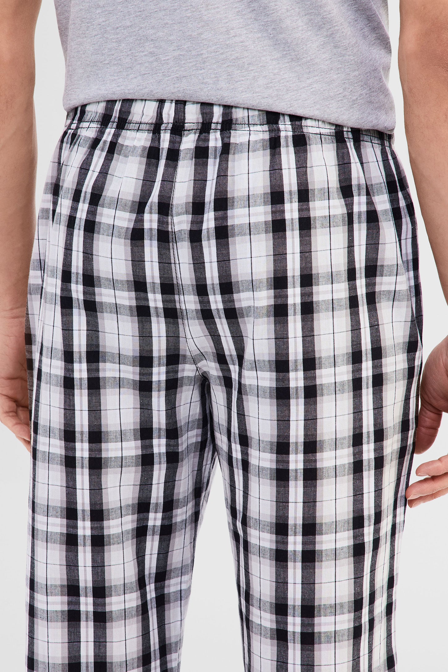 Pantalon pyjama imprimé en coton - Homme && COMBO NOIR