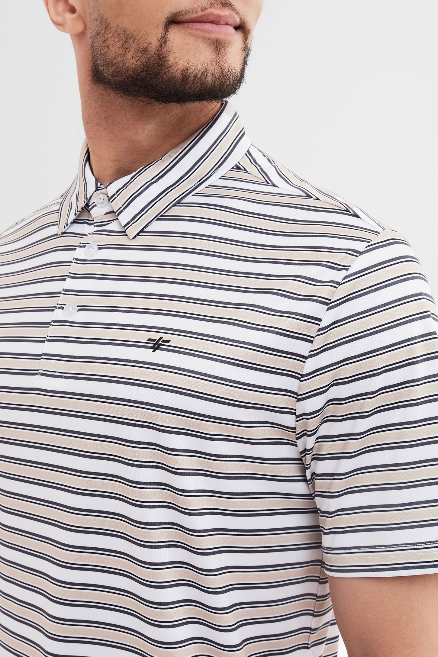 Polo manches courtes rayé - Homme && BLANC MULTI