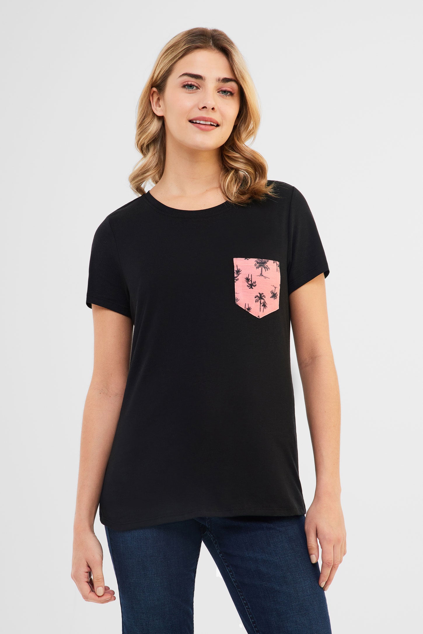 T shirt poche en coton 2 30 Femme