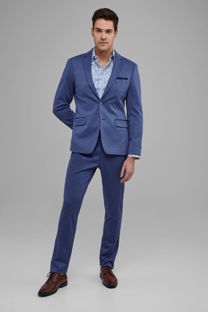 Veston coupe semi-ajustée tricot - Homme && BLEU