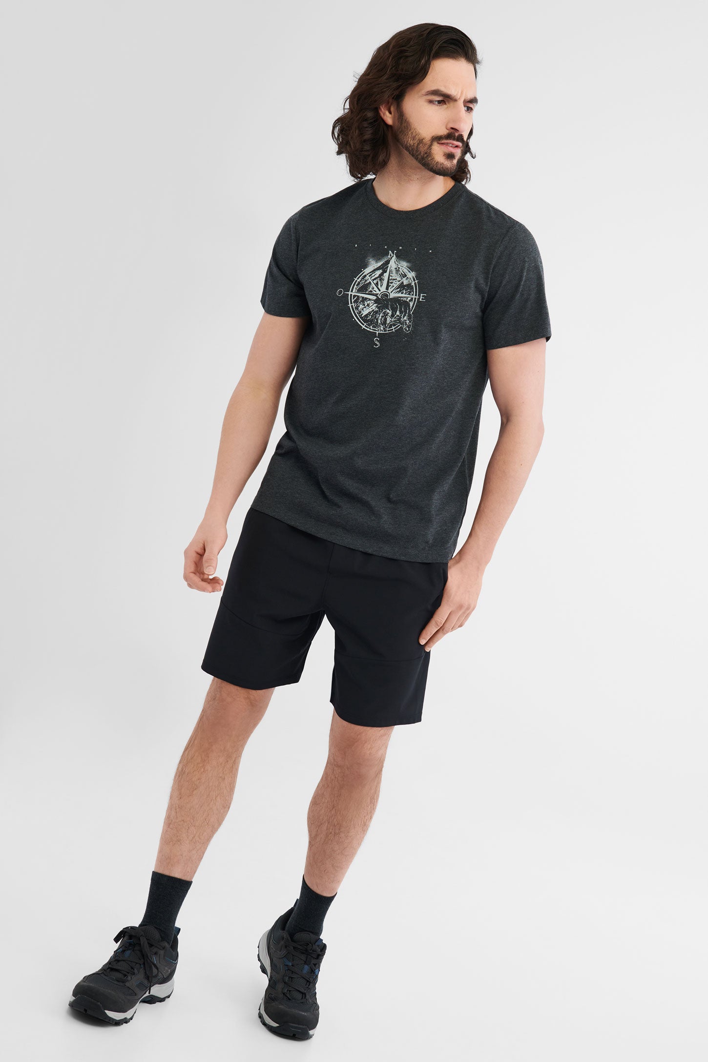 T-shirt polyester recyclé et coton bio BM, 2/50$ - Homme && GRIS