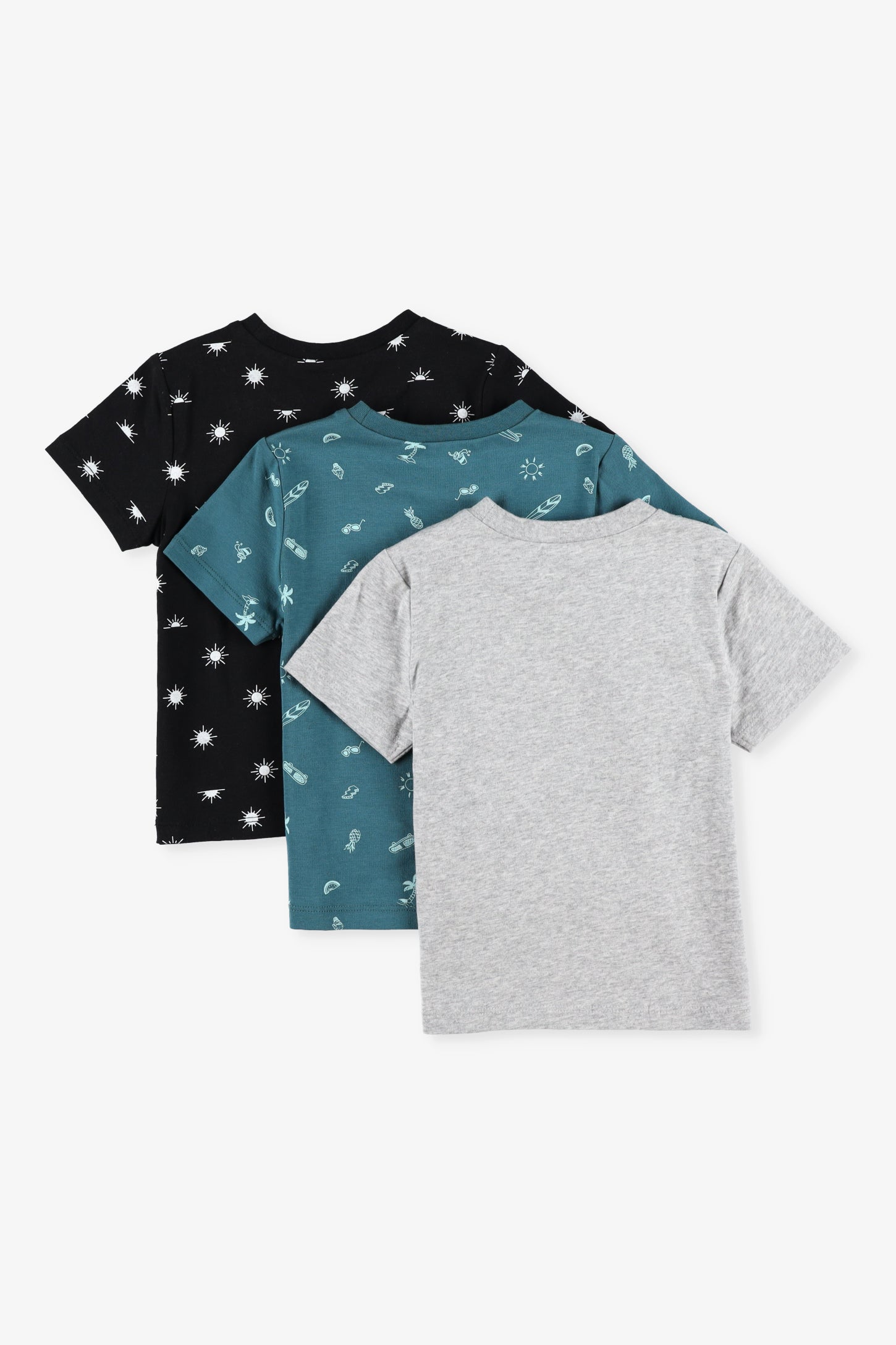 Prix pop, Lot de 3 t-shirts en coton - Bébé garçon && GRIS PALE