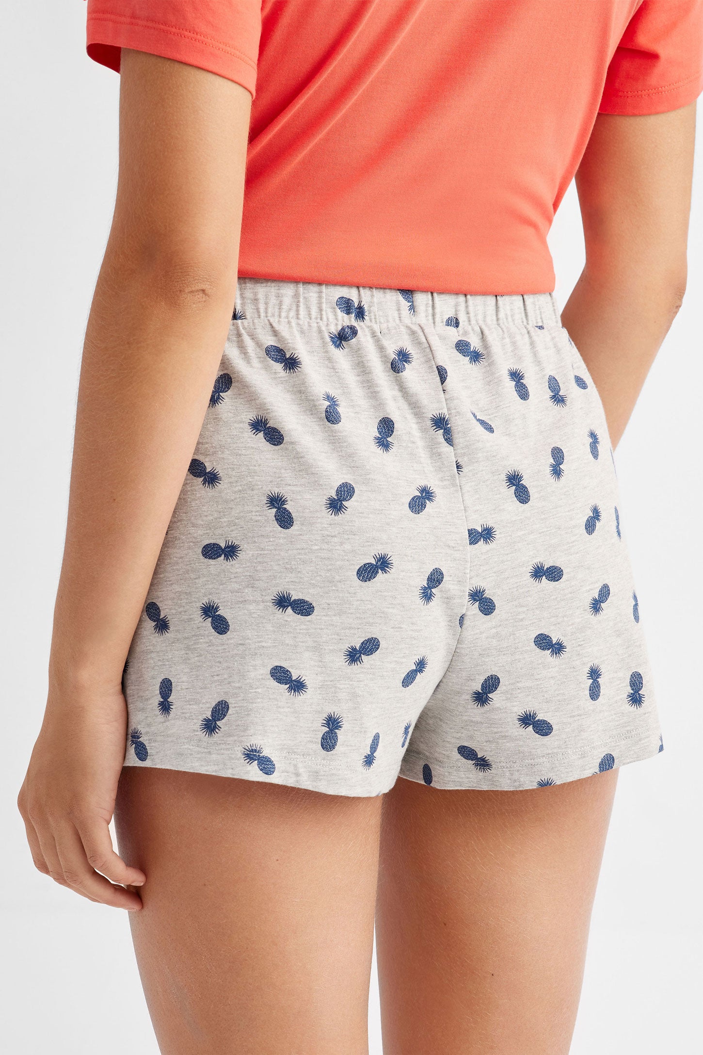 Short pyjama en coton - Femme && GRIS MULTI