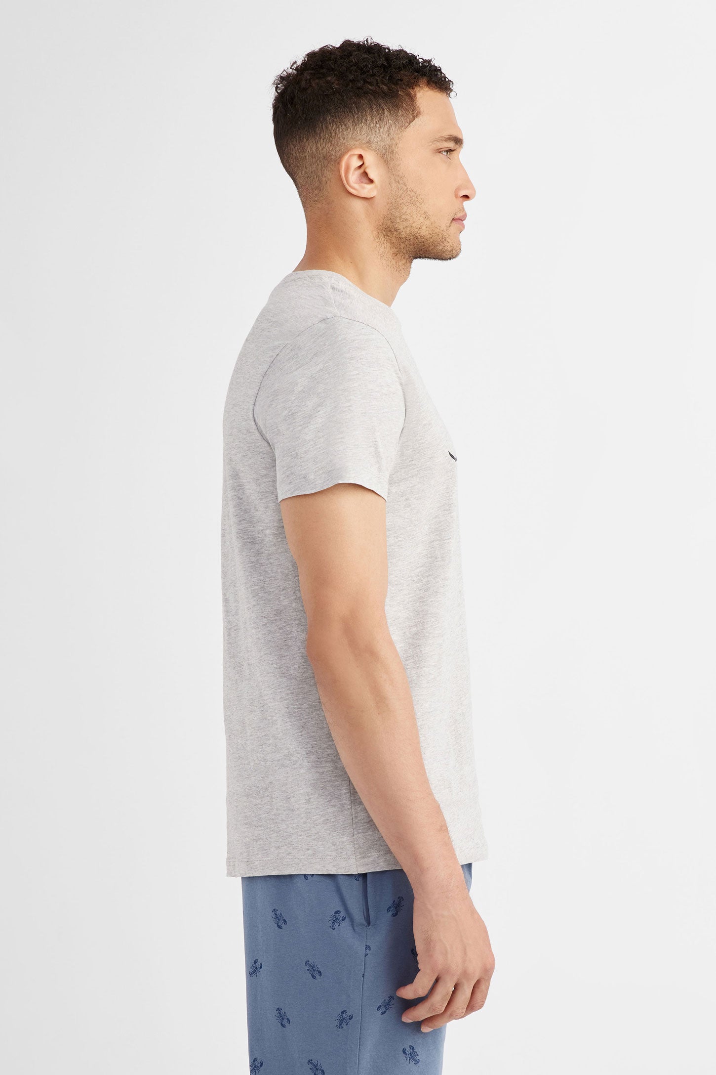T-shirt pyjama imprimé en coton, 2/40$ - Homme && GRIS MIXTE