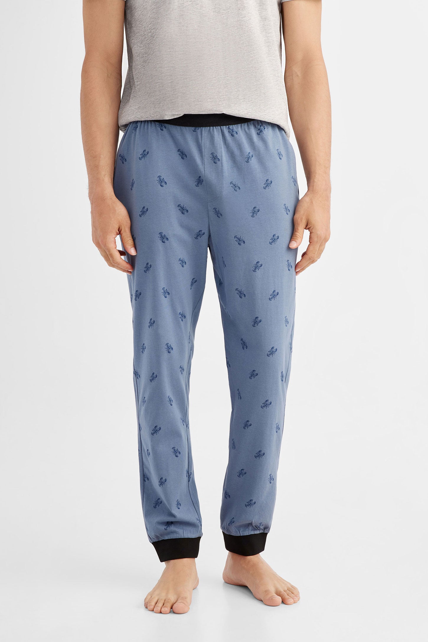 Pantalon pyjama en coton, 2/50$ - Homme && COMBO BLEU