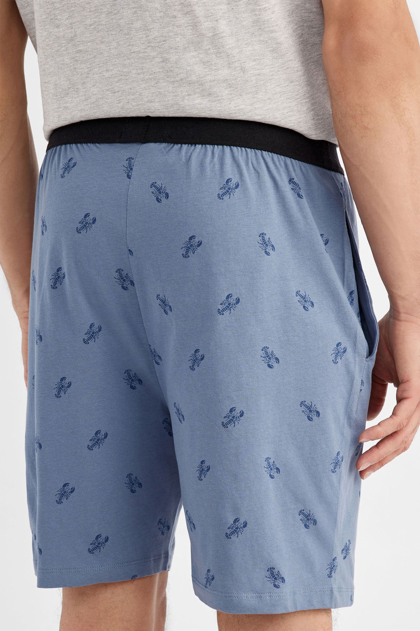 Short pyjama en coton, 2/40$ - Homme && COMBO BLEU