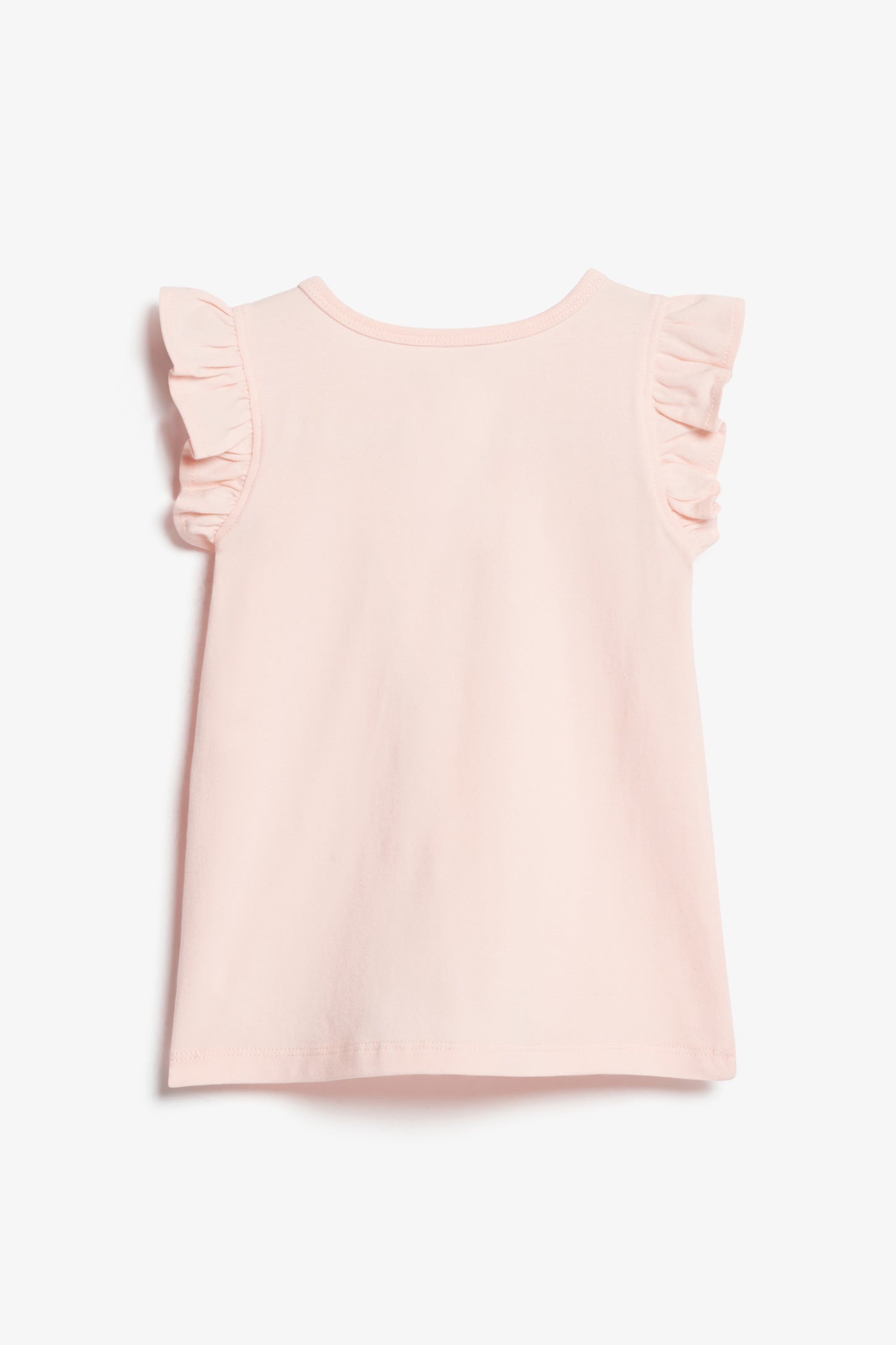 T-shirt manches volants en coton - Bébé fille && ROSE PALE