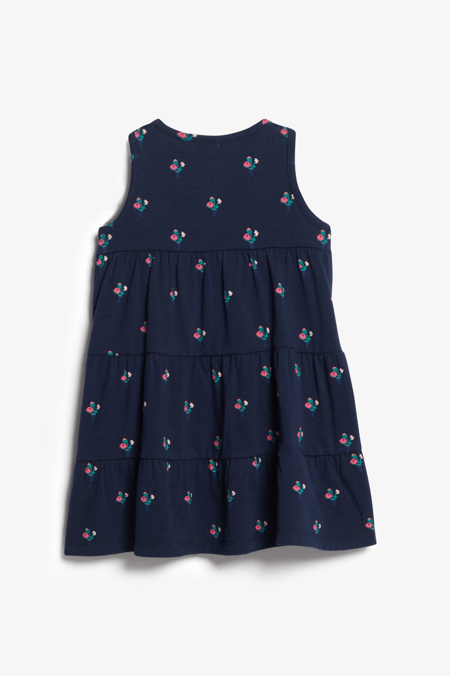 Robe à volants étagés en coton - Bébé fille && MARIN/MULTI