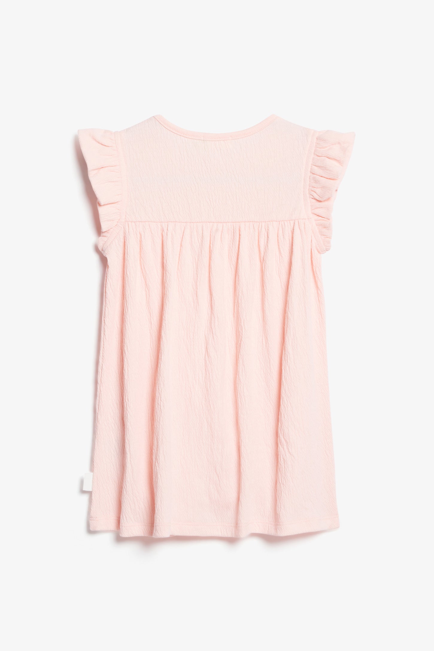 Robe manches courtes à volants en coton - Bébé fille && ROSE PALE