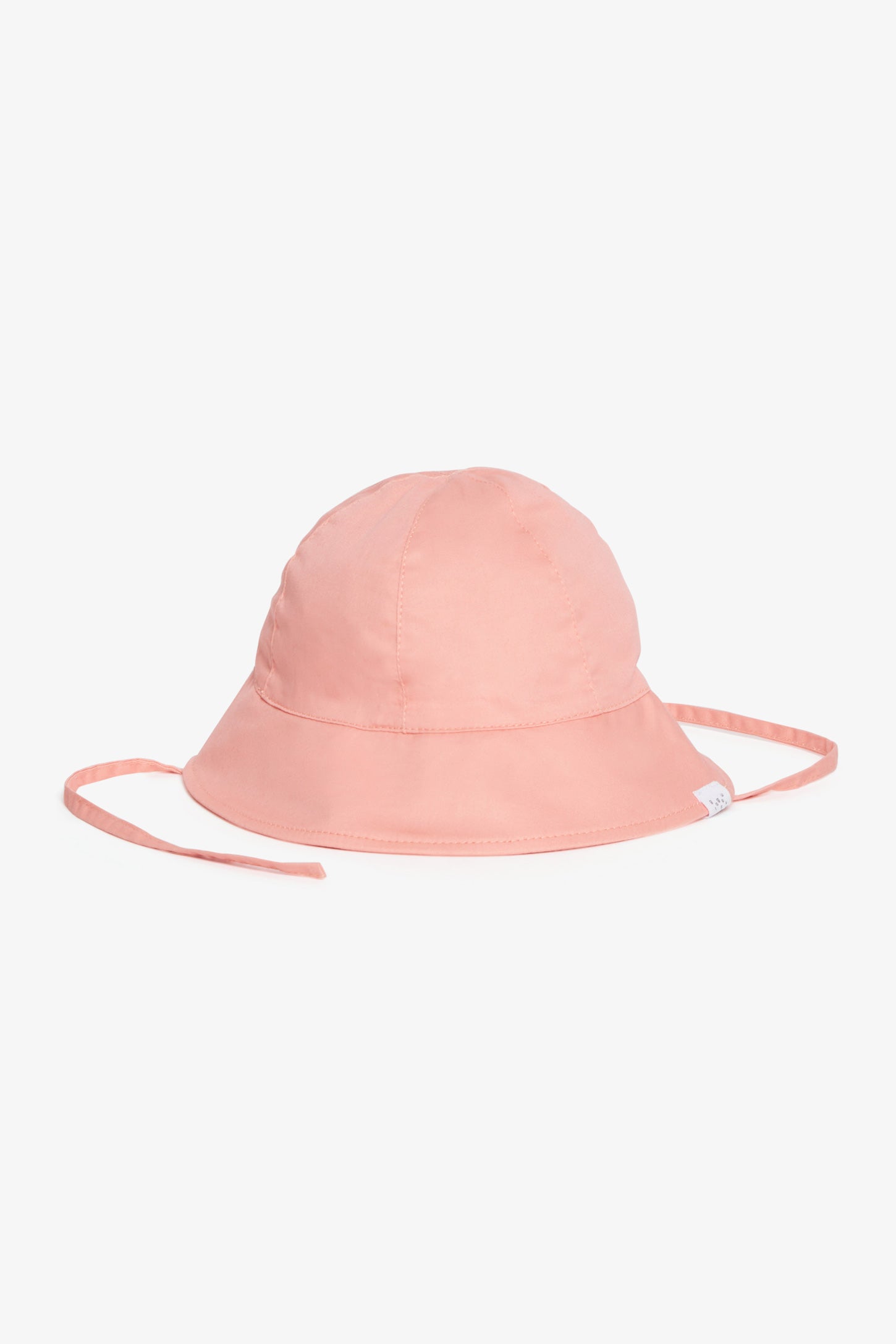 Chapeau soleil à cordons en coton - Bébé fille && ROSE PALE